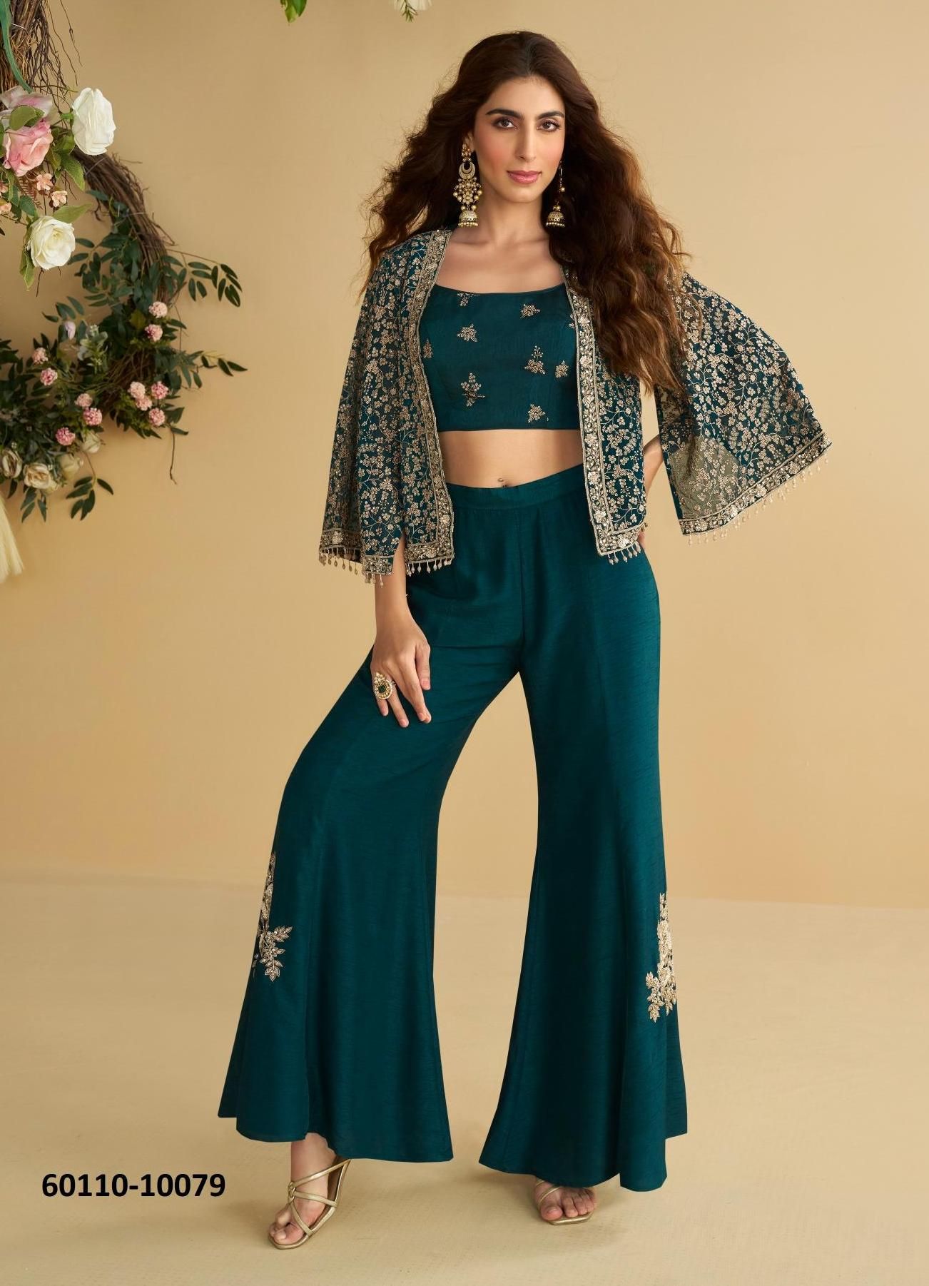 NITYA - Catalog # 60110 (Set of 3 Indo-Western Outfits) by Brand SAYURI DESIGNER