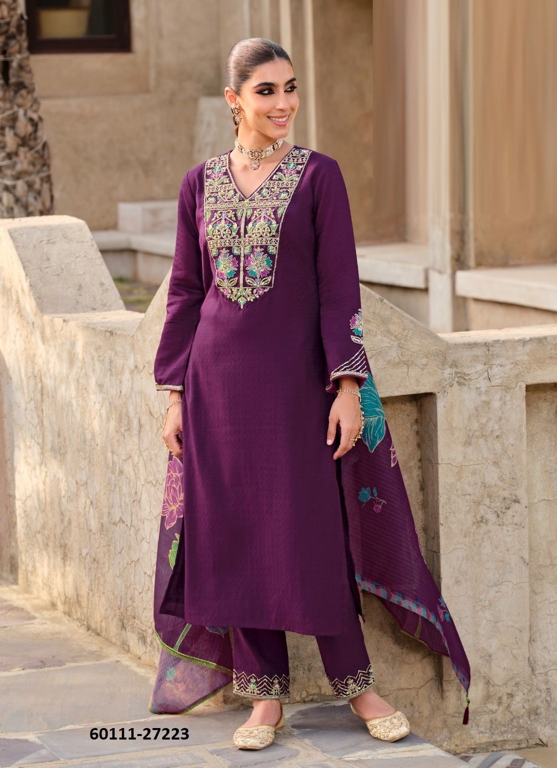 DEEPIKA - Catalog # 60111 (Set of 4 Readymade Salwar Suits) by Brand LILY & LALI