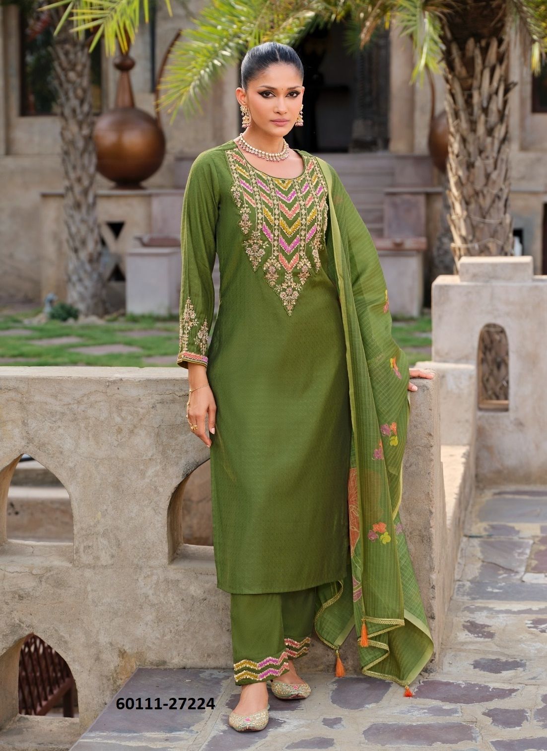 DEEPIKA - Catalog # 60111 (Set of 4 Readymade Salwar Suits) by Brand LILY & LALI