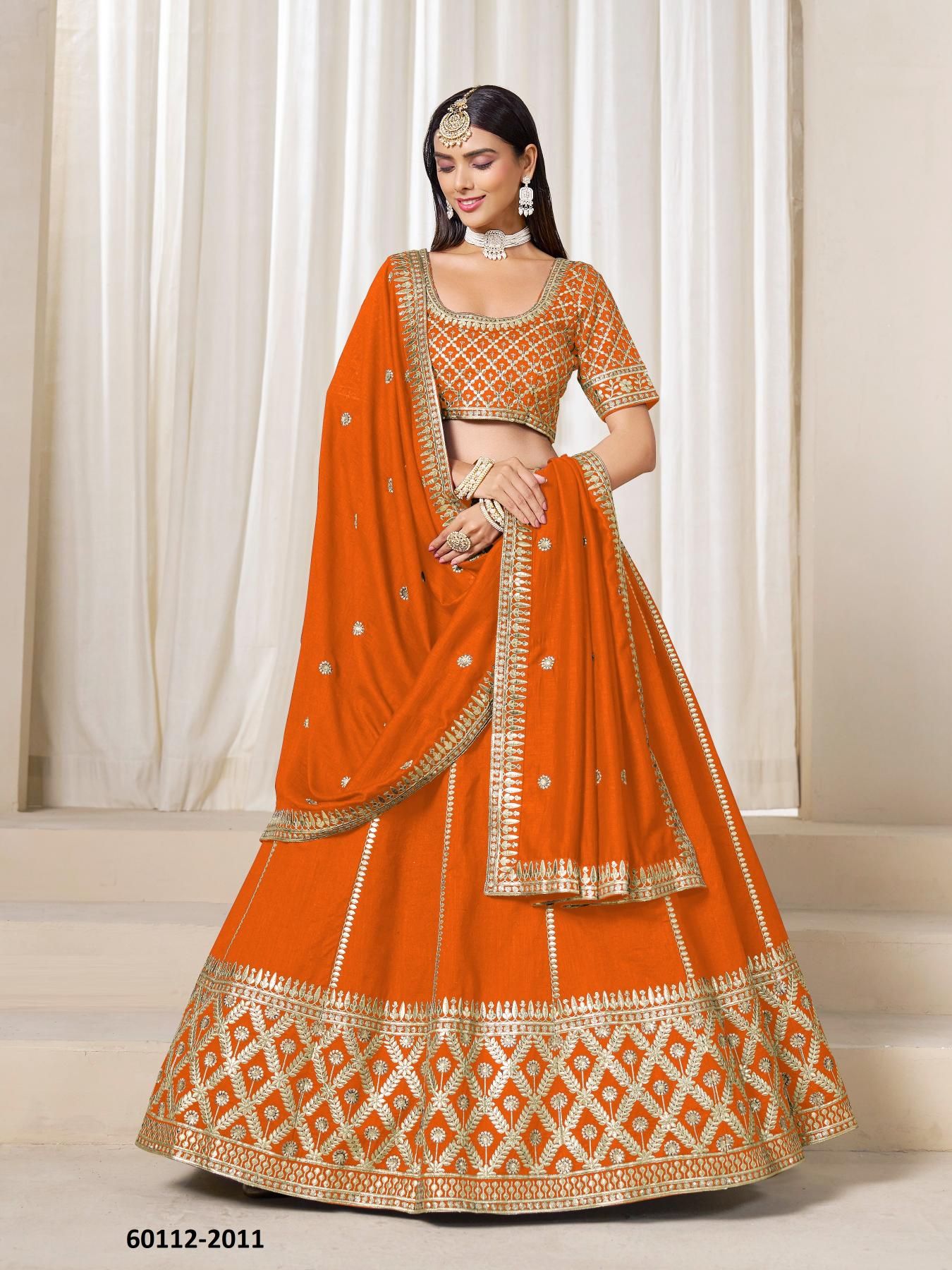 MEHVISH 21 - Catalog # 60112 (Set of 4 Semi-Stitched Lehengas) by Brand DESI MUSE MEHVISH 21 - Catalog # 60112 (Set of 4 Semi-Stitched Lehengas) by Brand DESI MUSE