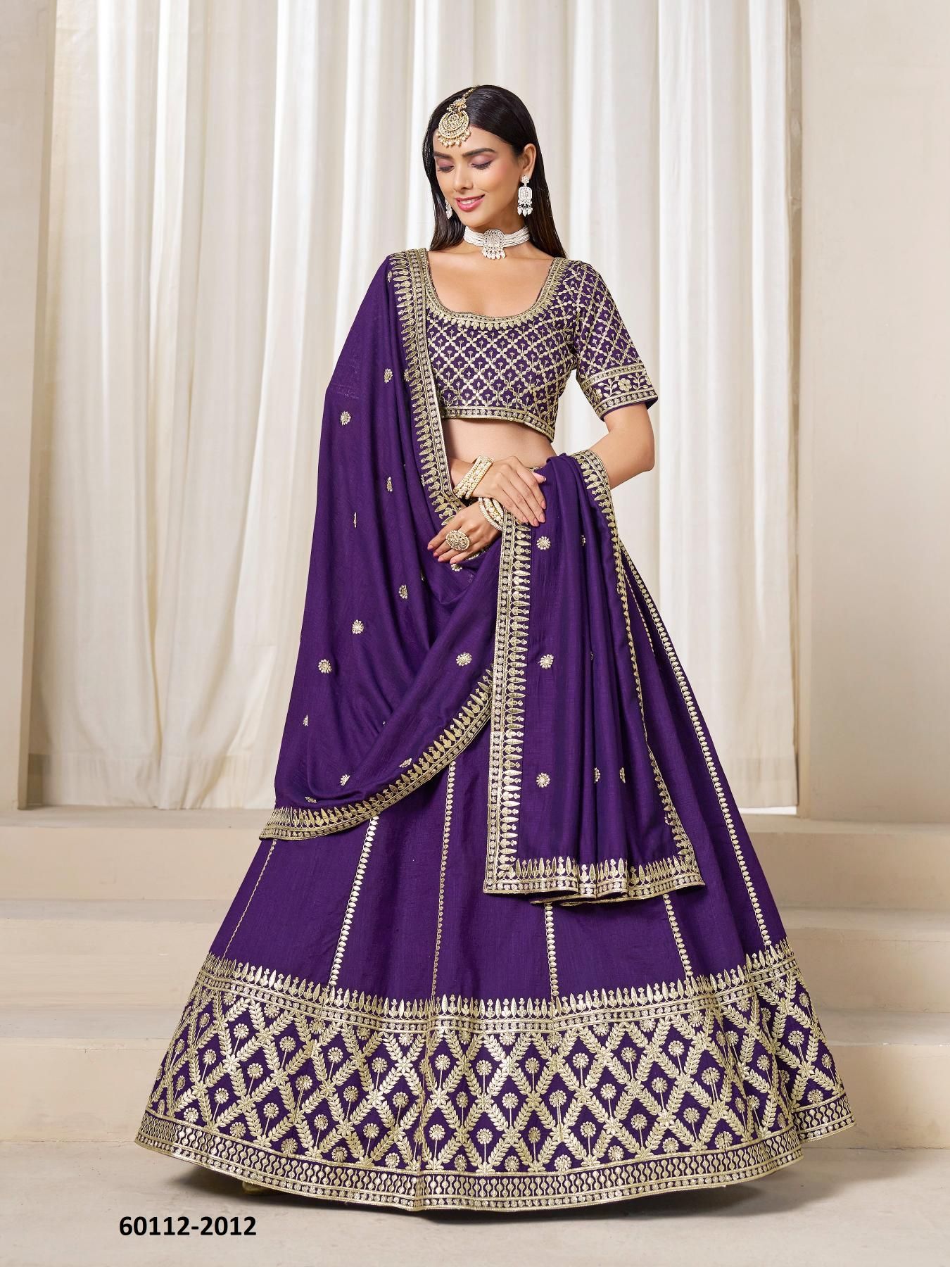 MEHVISH 21 - Catalog # 60112 (Set of 4 Semi-Stitched Lehengas) by Brand DESI MUSE MEHVISH 21 - Catalog # 60112 (Set of 4 Semi-Stitched Lehengas) by Brand DESI MUSE
