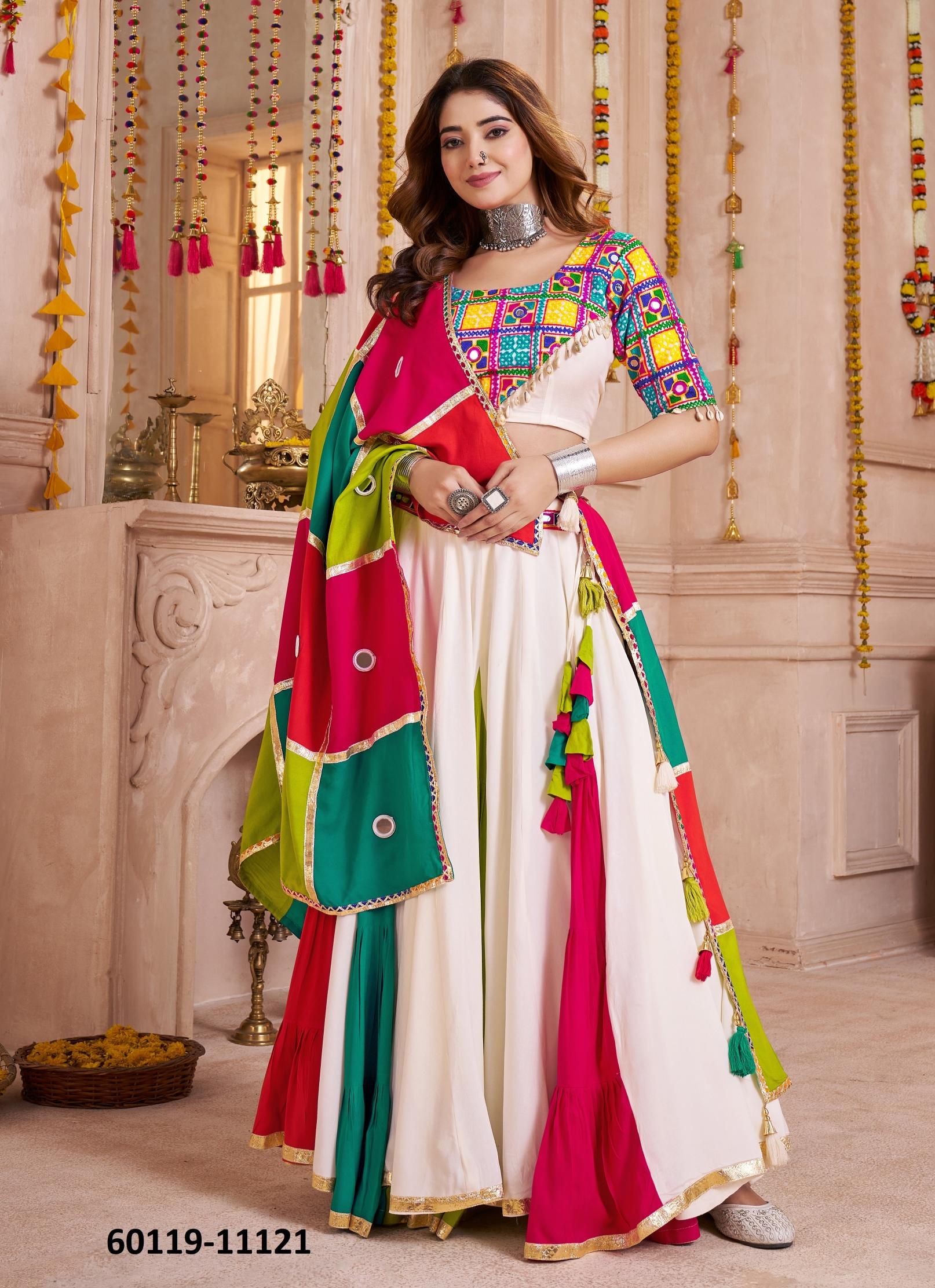 RAAS 31 - Catalog # 60119 (Set of 4 Readymade Lehengas) by Brand DESI MUSE RAAS 31 - Catalog # 60119 (Set of 4 Readymade Lehengas) by Brand DESI MUSE