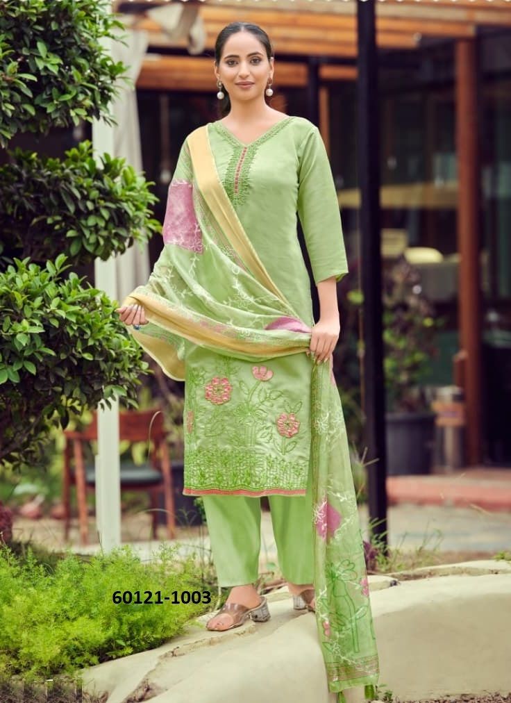RANGEELA - Catalog # 60121 (Set of 6 Readymade Salwar Suits) by Brand OSSM