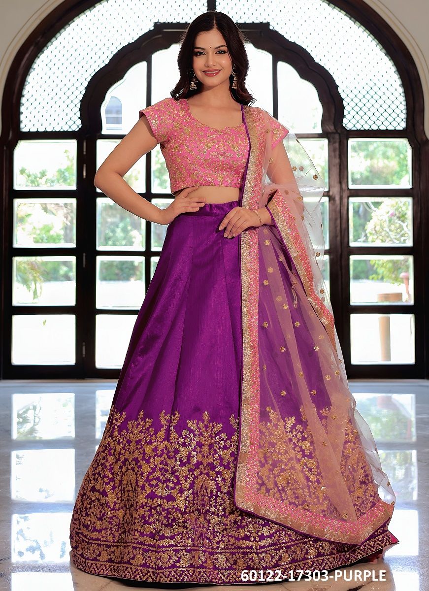 VOLUME 30 - Catalog # 60122 (Set of 5 Semi-Stitched Lehengas) by Brand AABHARAN VOLUME 30 - Catalog # 60122 (Set of 5 Semi-Stitched Lehengas) by Brand AABHARAN