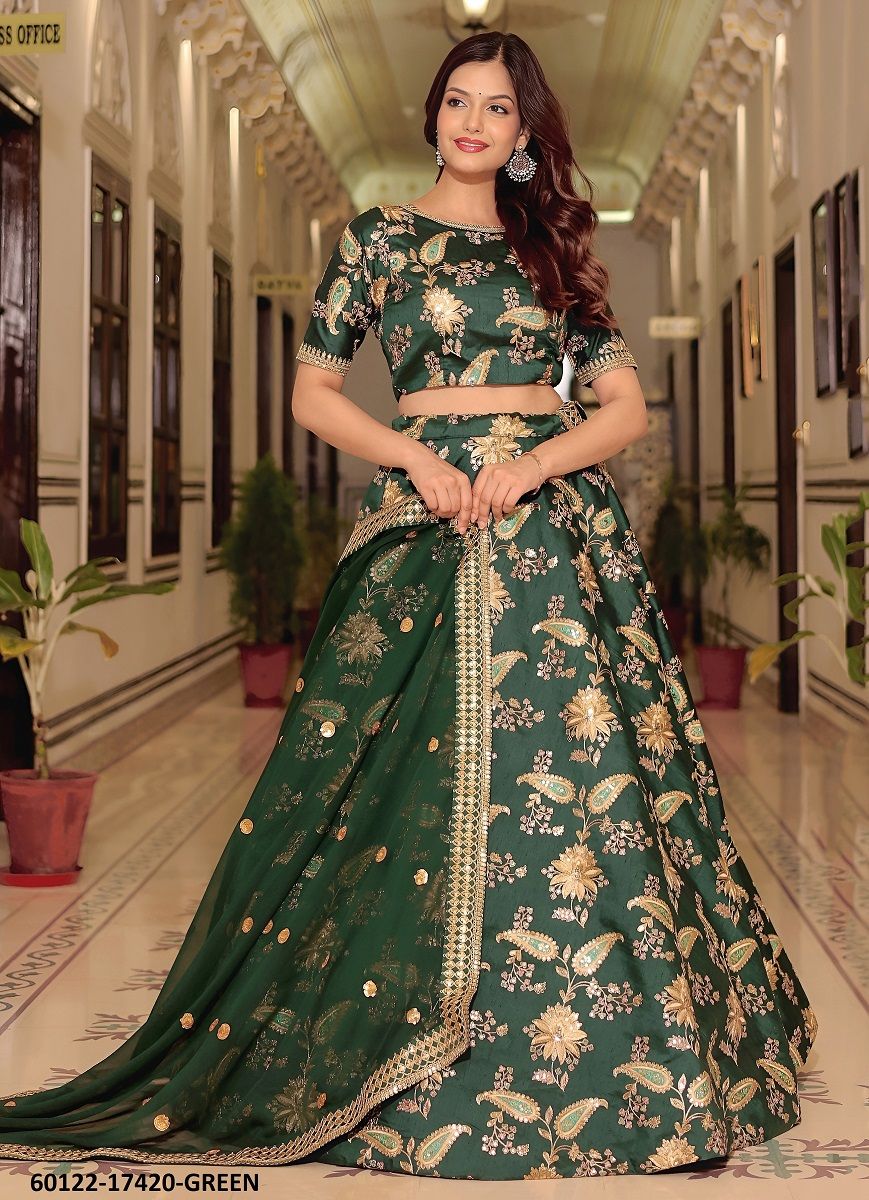 VOLUME 30 - Catalog # 60122 (Set of 5 Semi-Stitched Lehengas) by Brand AABHARAN VOLUME 30 - Catalog # 60122 (Set of 5 Semi-Stitched Lehengas) by Brand AABHARAN
