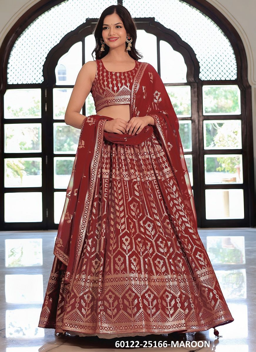 VOLUME 30 - Catalog # 60122 (Set of 5 Semi-Stitched Lehengas) by Brand AABHARAN VOLUME 30 - Catalog # 60122 (Set of 5 Semi-Stitched Lehengas) by Brand AABHARAN