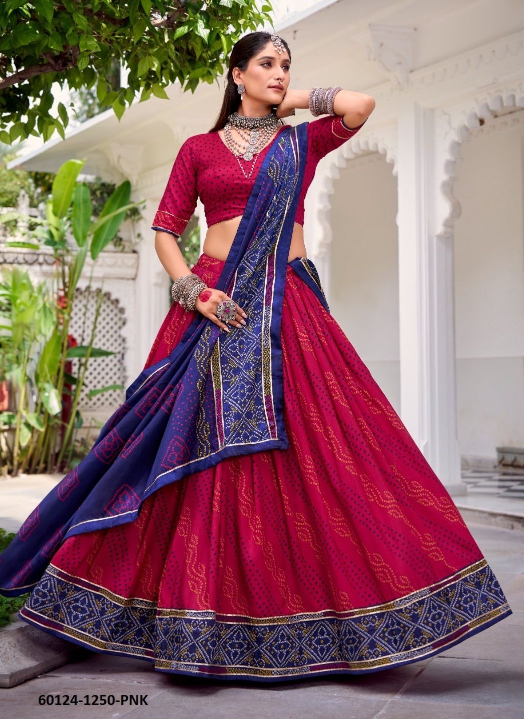 GAURI - Catalog # 60124 (Set of 4 Semi-Stitched Lehengas) by Brand MEHERIYA