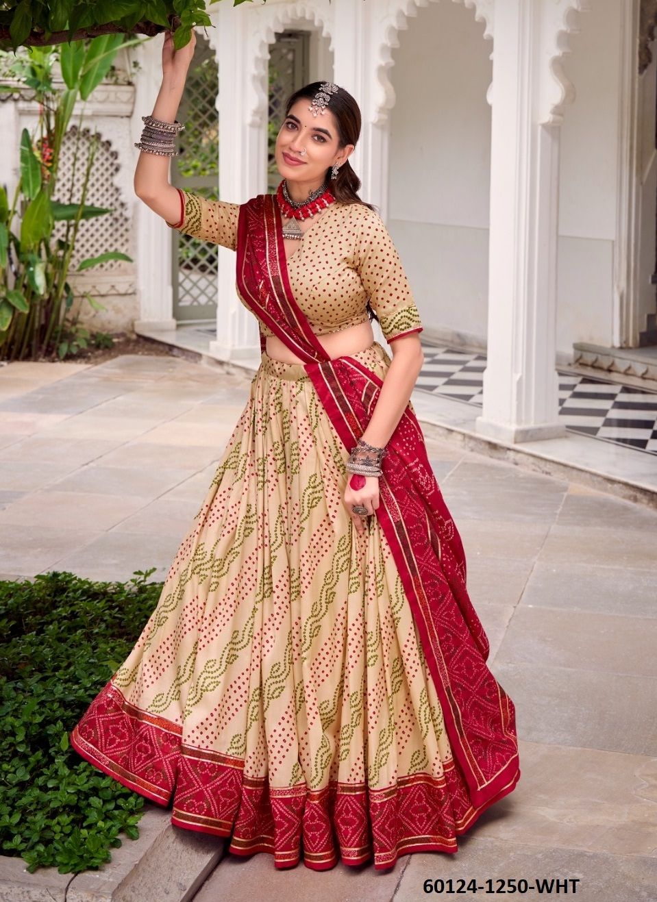 GAURI - Catalog # 60124 (Set of 4 Semi-Stitched Lehengas) by Brand MEHERIYA