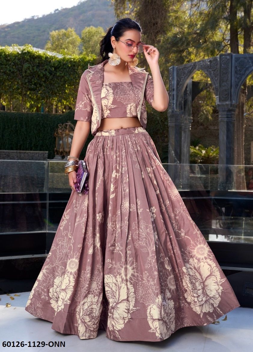 LEHENGAS WITH KOTI - Catalog # 60126 (Set of 4 Readymade Lehengas) by Brand AABHARAN