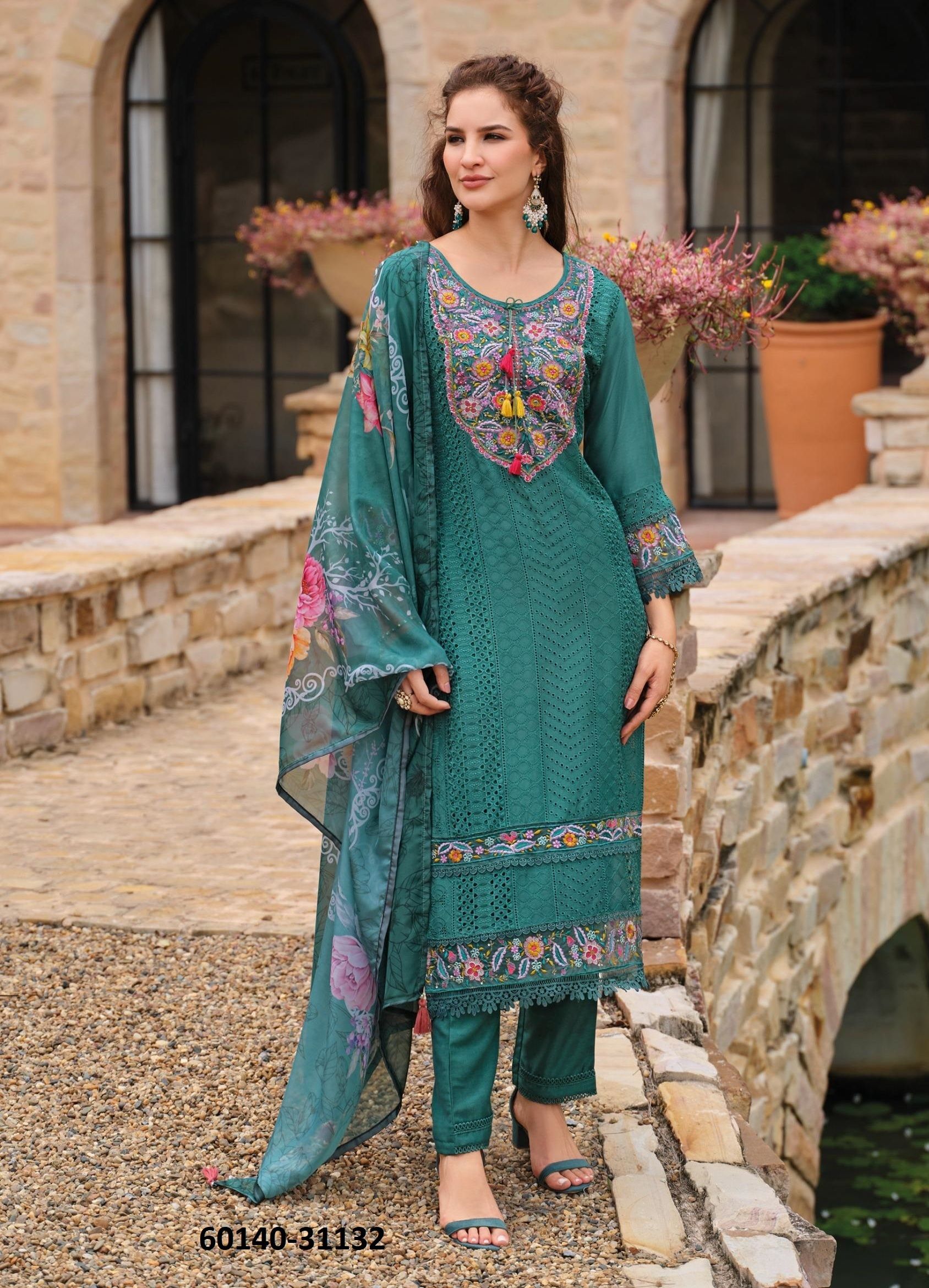 IZHAAR - Catalog # 60140 (Set of 6 Readymade Salwar Suits) by Brand LADY LEELA