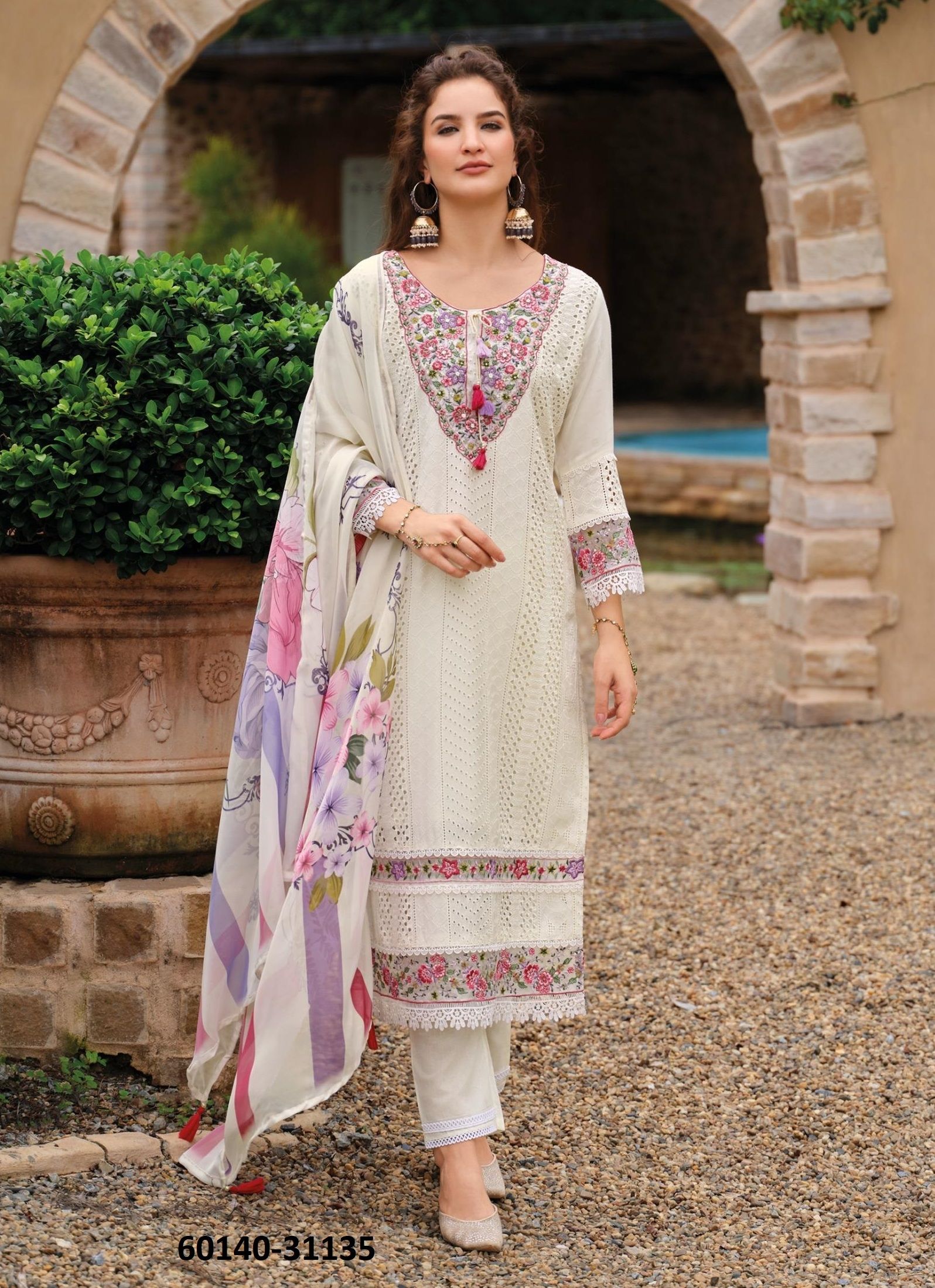 IZHAAR - Catalog # 60140 (Set of 6 Readymade Salwar Suits) by Brand LADY LEELA