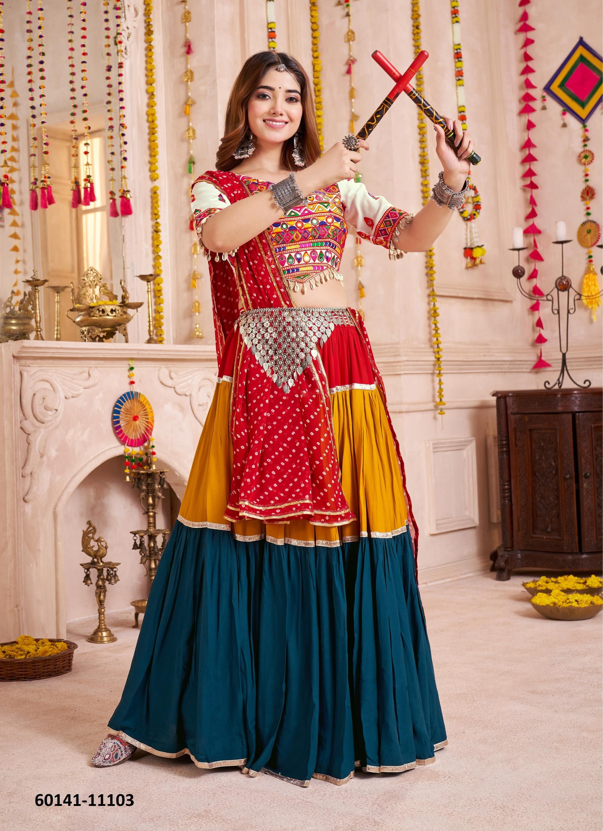 RAAS 29 - Catalog # 60141 (Set of 4 Readymade Lehengas) by Brand MEHERIYA RAAS 29 - Catalog # 60141 (Set of 4 Readymade Lehengas) by Brand MEHERIYA