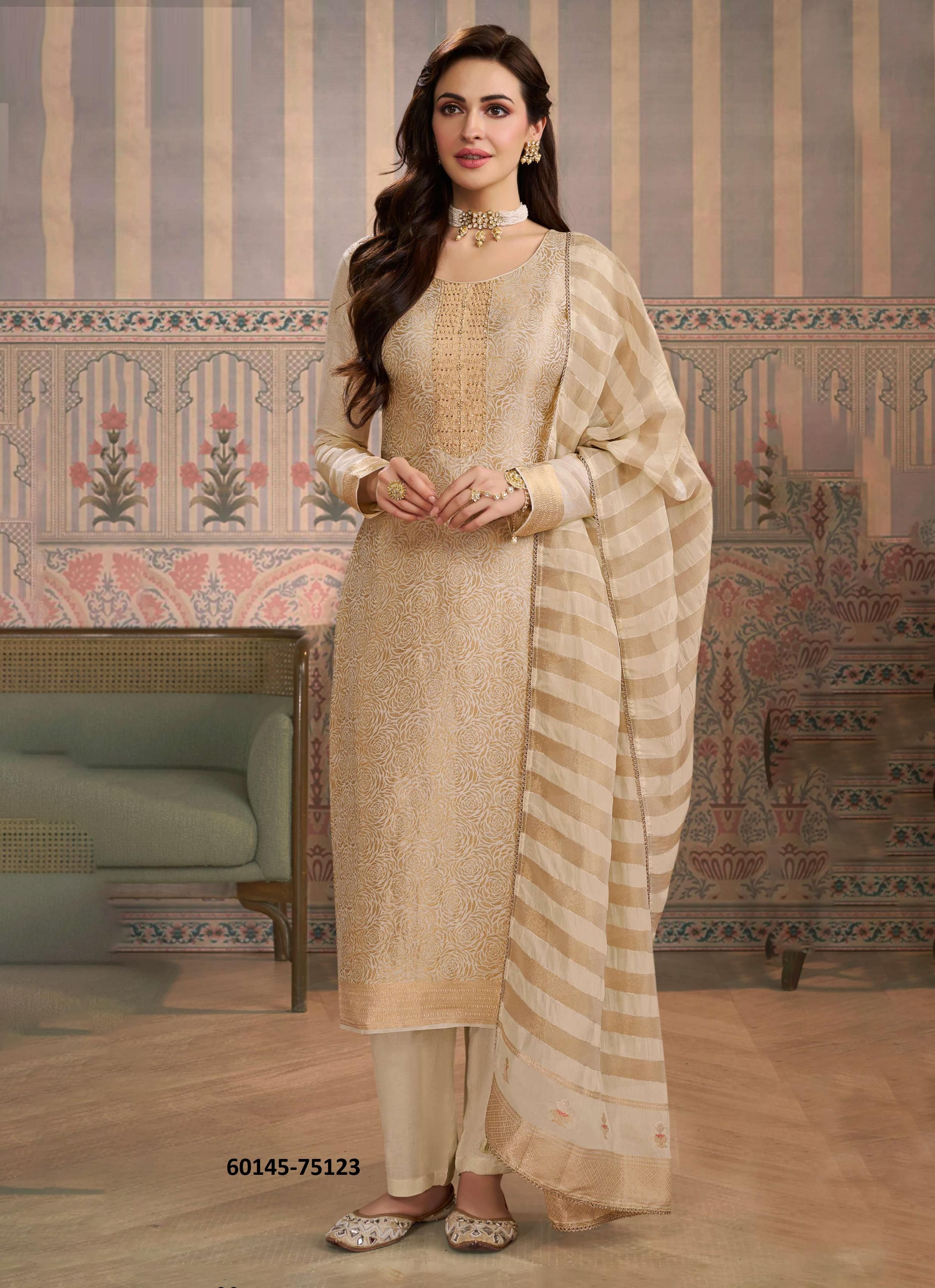 SHARDA - Catalog # 60145 (Set of 4 Semi-Stitched / Un-Stitched Suits) by Brand VINAY FASHION LLP