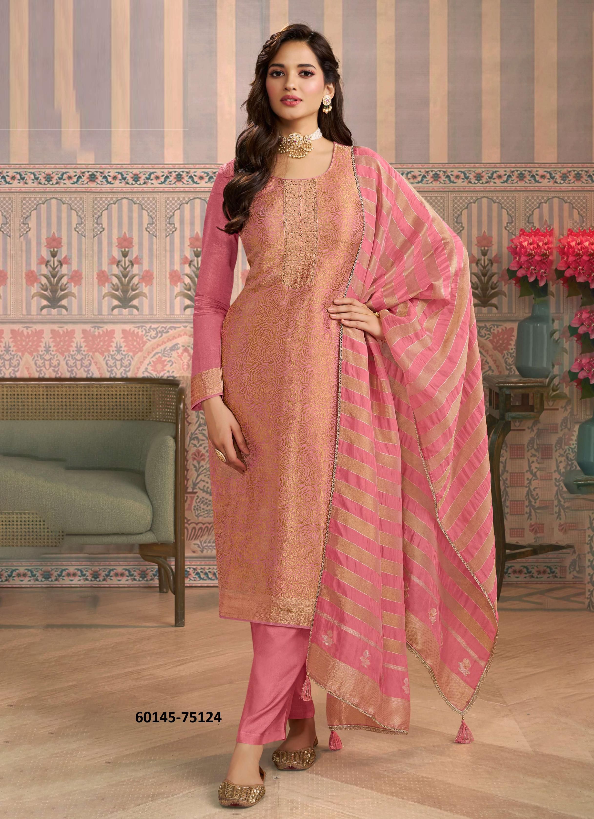 SHARDA - Catalog # 60145 (Set of 4 Semi-Stitched / Un-Stitched Suits) by Brand VINAY FASHION LLP