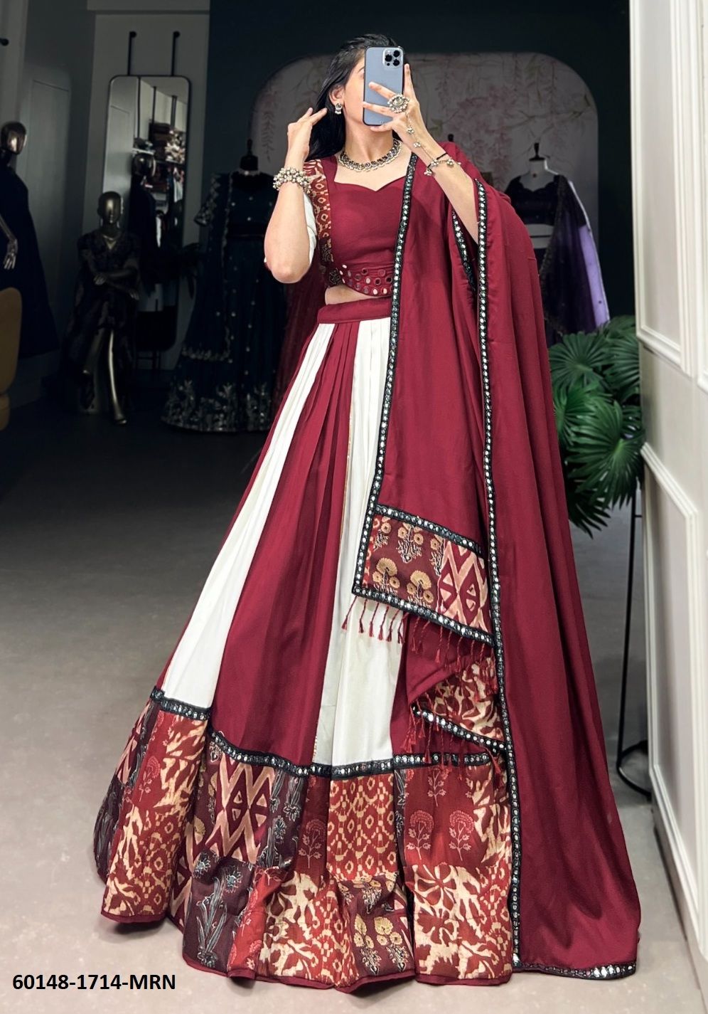 NAVRATRI WEAR 1714 - Catalog # 60148 (Set of 4 Readymade Lehengas) by Brand DESI MUSE NAVRATRI WEAR 1714 - Catalog # 60148 (Set of 4 Readymade Lehengas) by Brand DESI MUSE