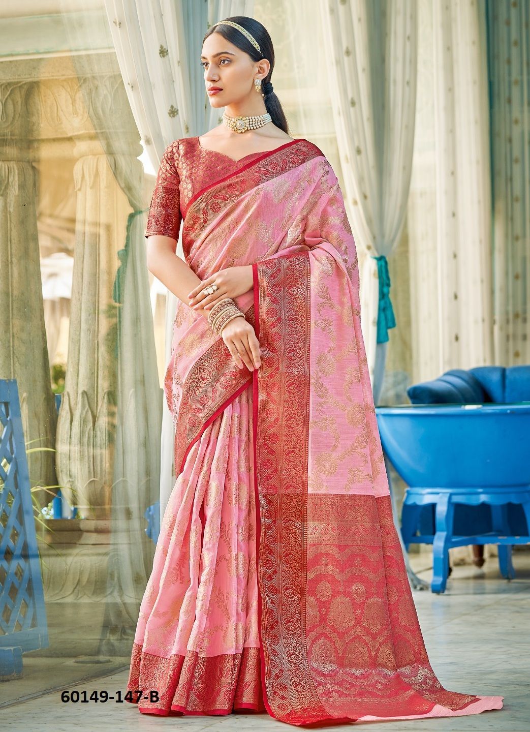 RAJSUNDARI - Catalog # 60149 (Set of 6 Sarees) by Brand JAGRAASA