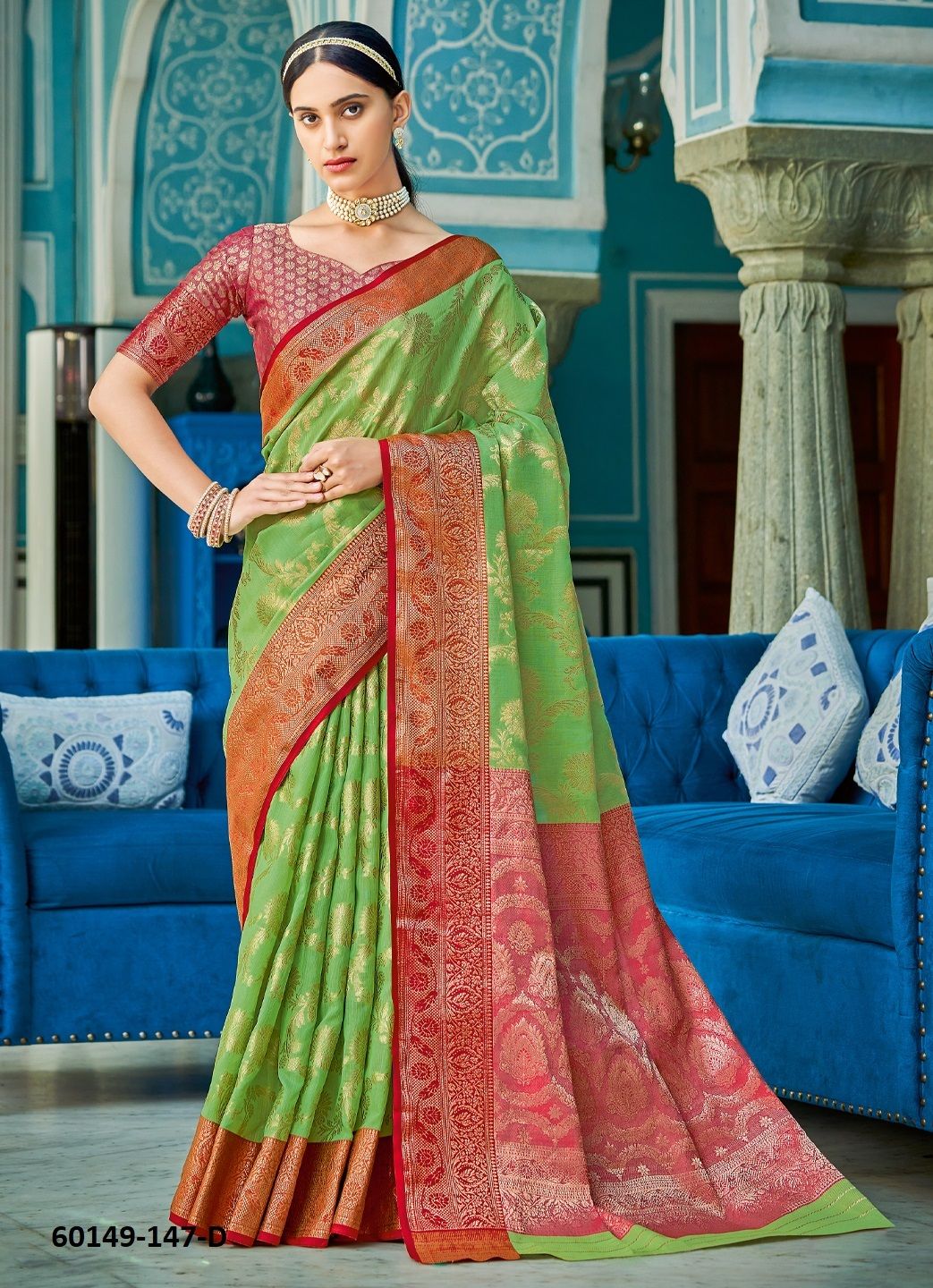 RAJSUNDARI - Catalog # 60149 (Set of 6 Sarees) by Brand JAGRAASA