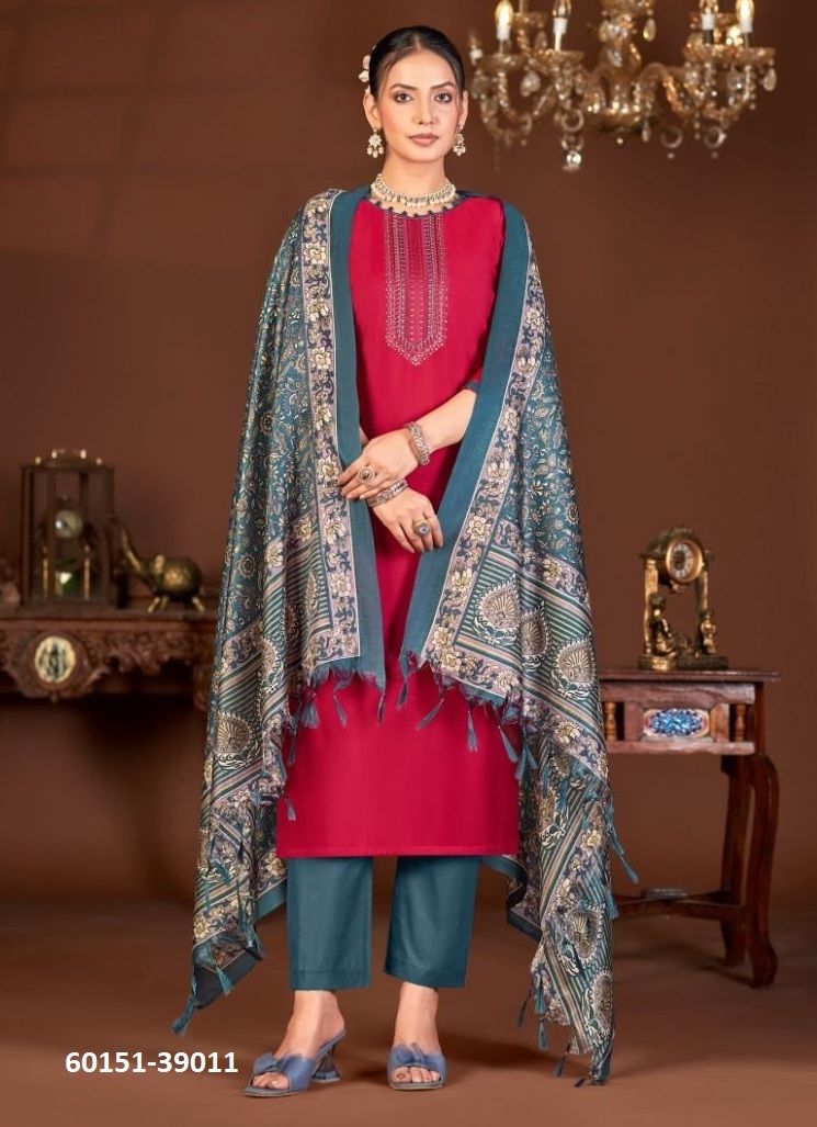 EVANKA 13 - Catalog # 60151 (Set of 12 Readymade Salwar Suits) by Brand JAGRAASA