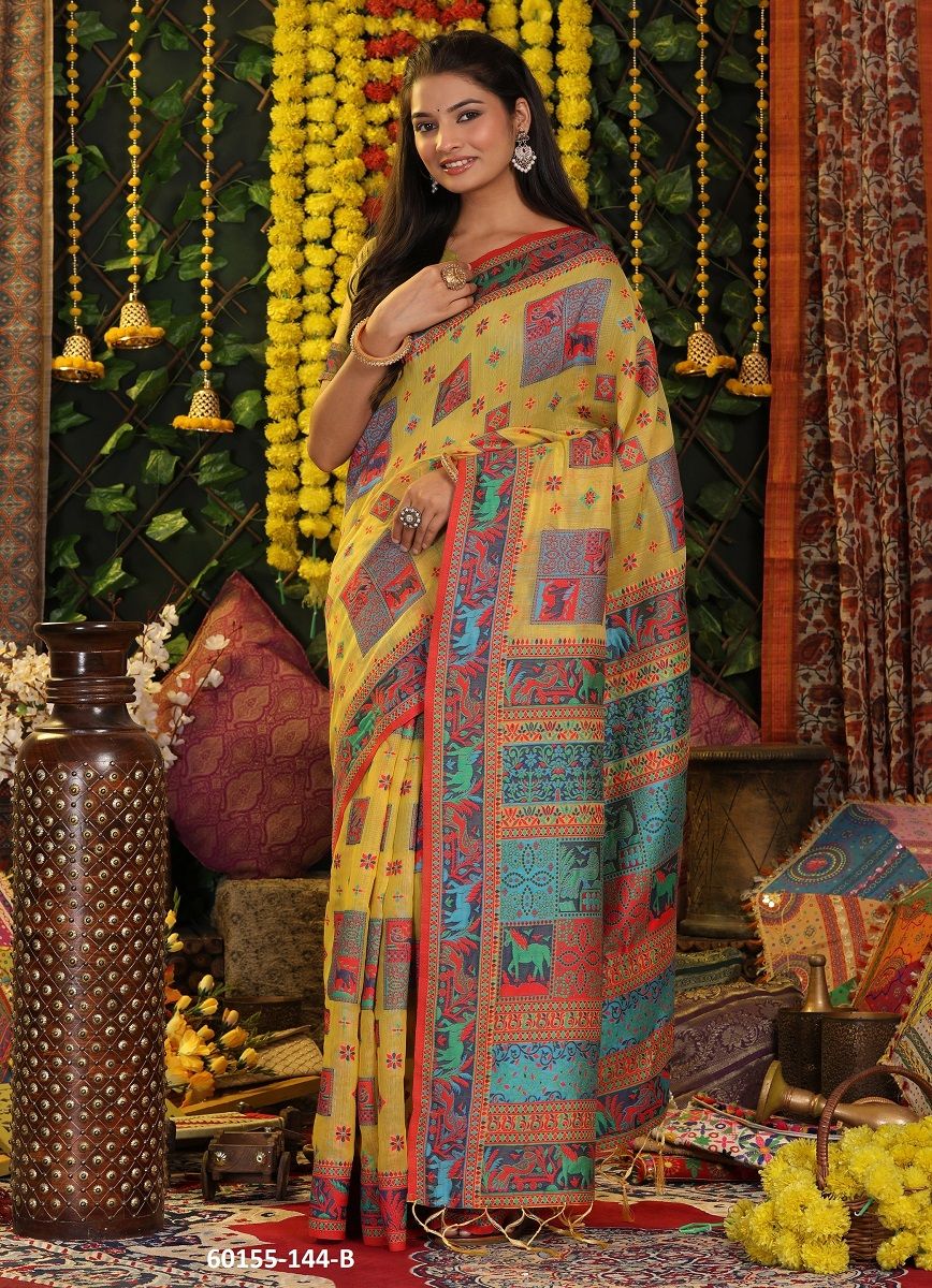 KETHAL KOTA - Catalog # 60155 (Set of 6 Sarees) by Brand JAGRAASA