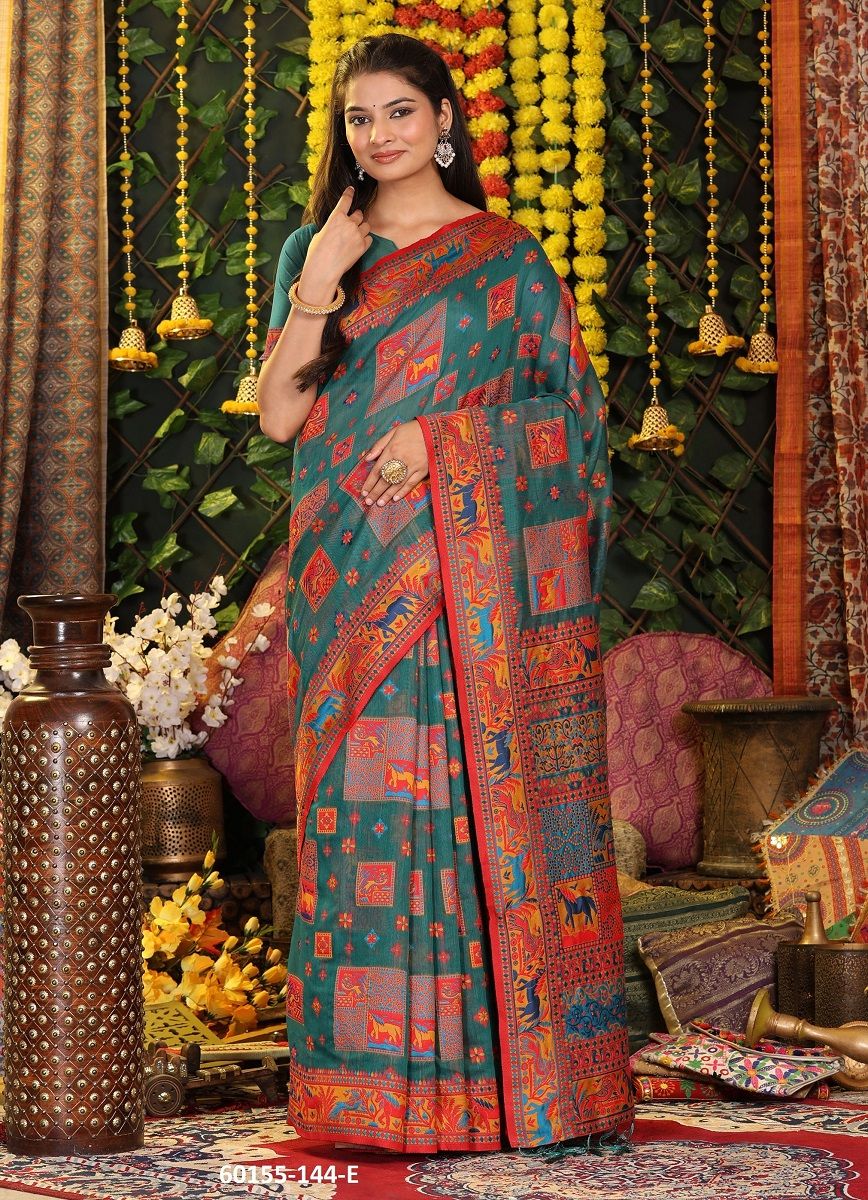 KETHAL KOTA - Catalog # 60155 (Set of 6 Sarees) by Brand JAGRAASA