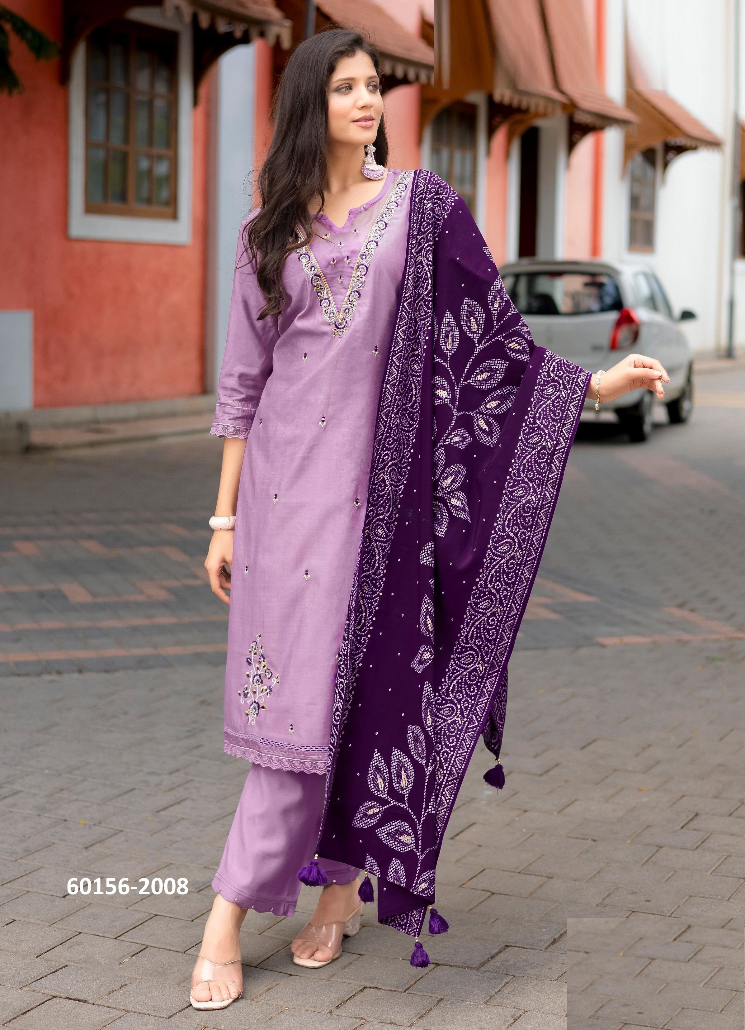 SAHIYAR 2 - Catalog # 60156 (Set of 4 Readymade Salwar Suits) by Brand KADLEE FASHION