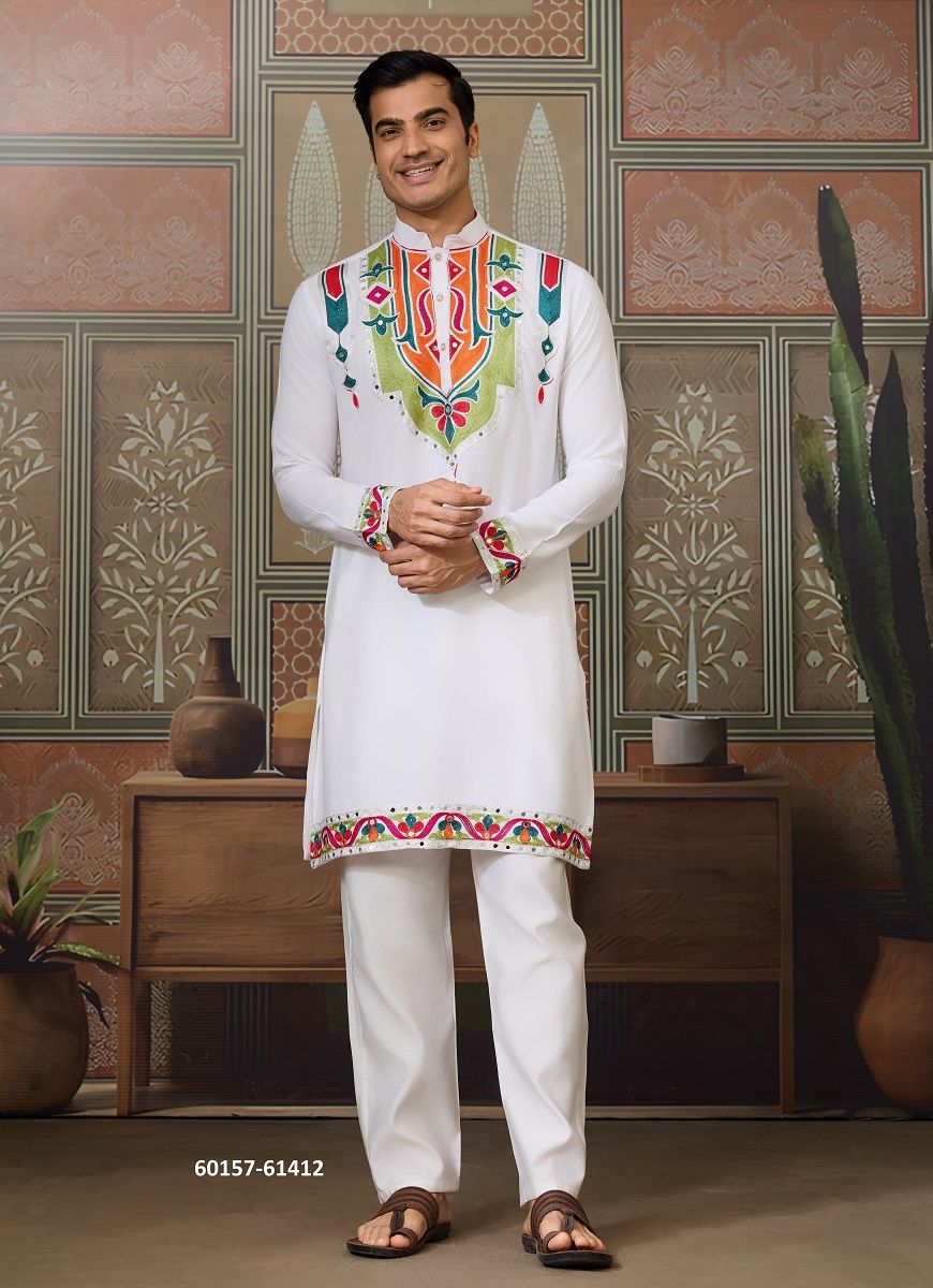 RAJWADI RAAS 4 - Catalog # 60157 (Set of 6 Men's Ethnic Wear) by Brand DESI MUSE
