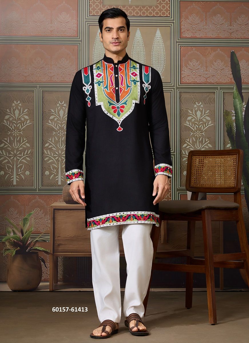 RAJWADI RAAS 4 - Catalog # 60157 (Set of 6 Men's Ethnic Wear) by Brand DESI MUSE