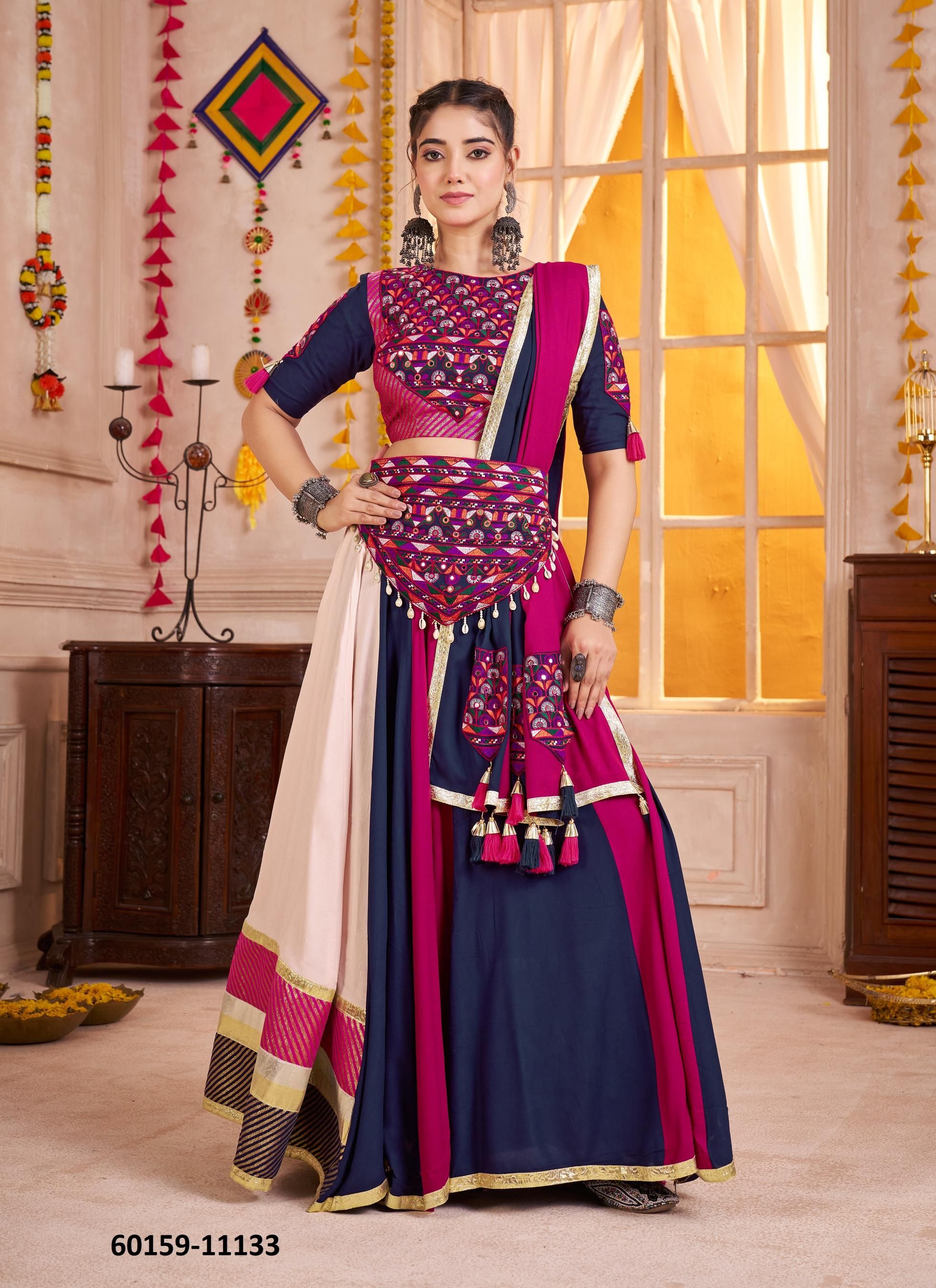 RAAS 32 - Catalog # 60159 (Set of 5 Readymade Lehengas) by Brand JAGRAASA RAAS 32 - Catalog # 60159 (Set of 5 Readymade Lehengas) by Brand JAGRAASA