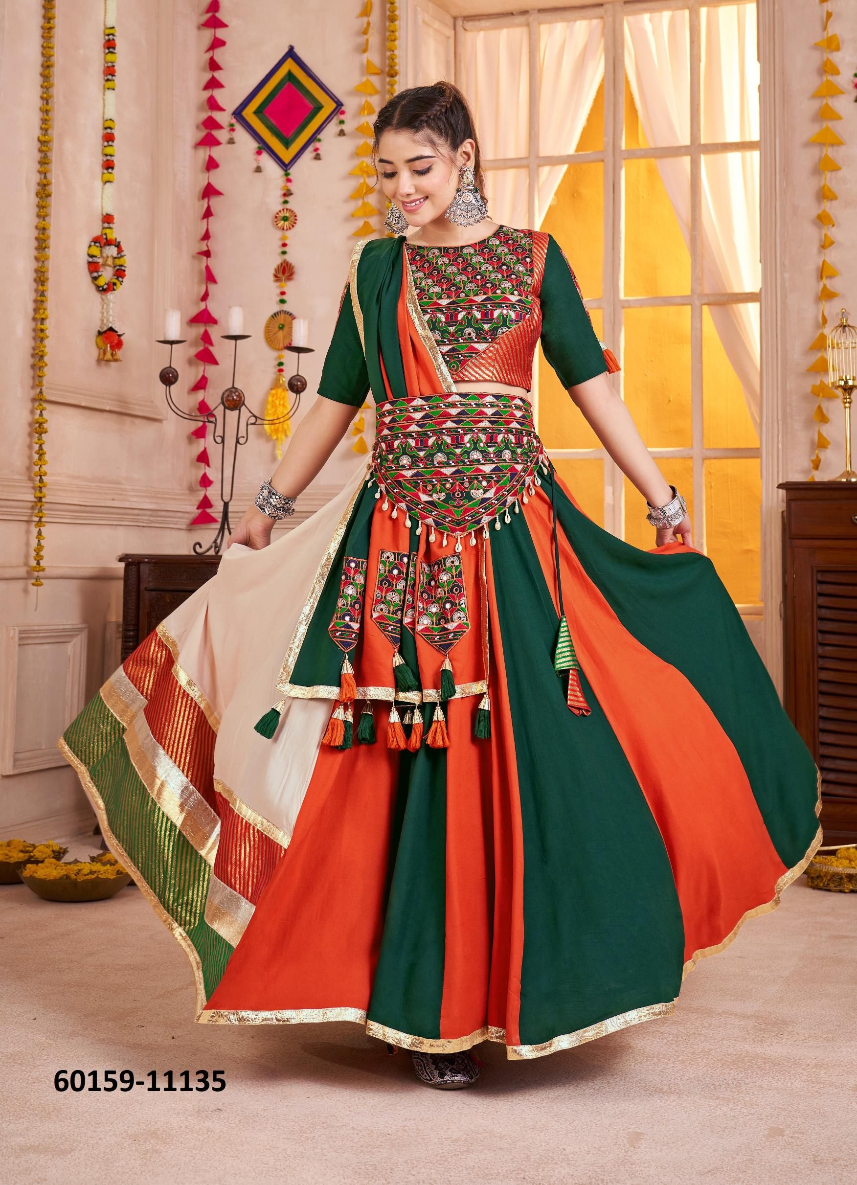 RAAS 32 - Catalog # 60159 (Set of 5 Readymade Lehengas) by Brand JAGRAASA RAAS 32 - Catalog # 60159 (Set of 5 Readymade Lehengas) by Brand JAGRAASA