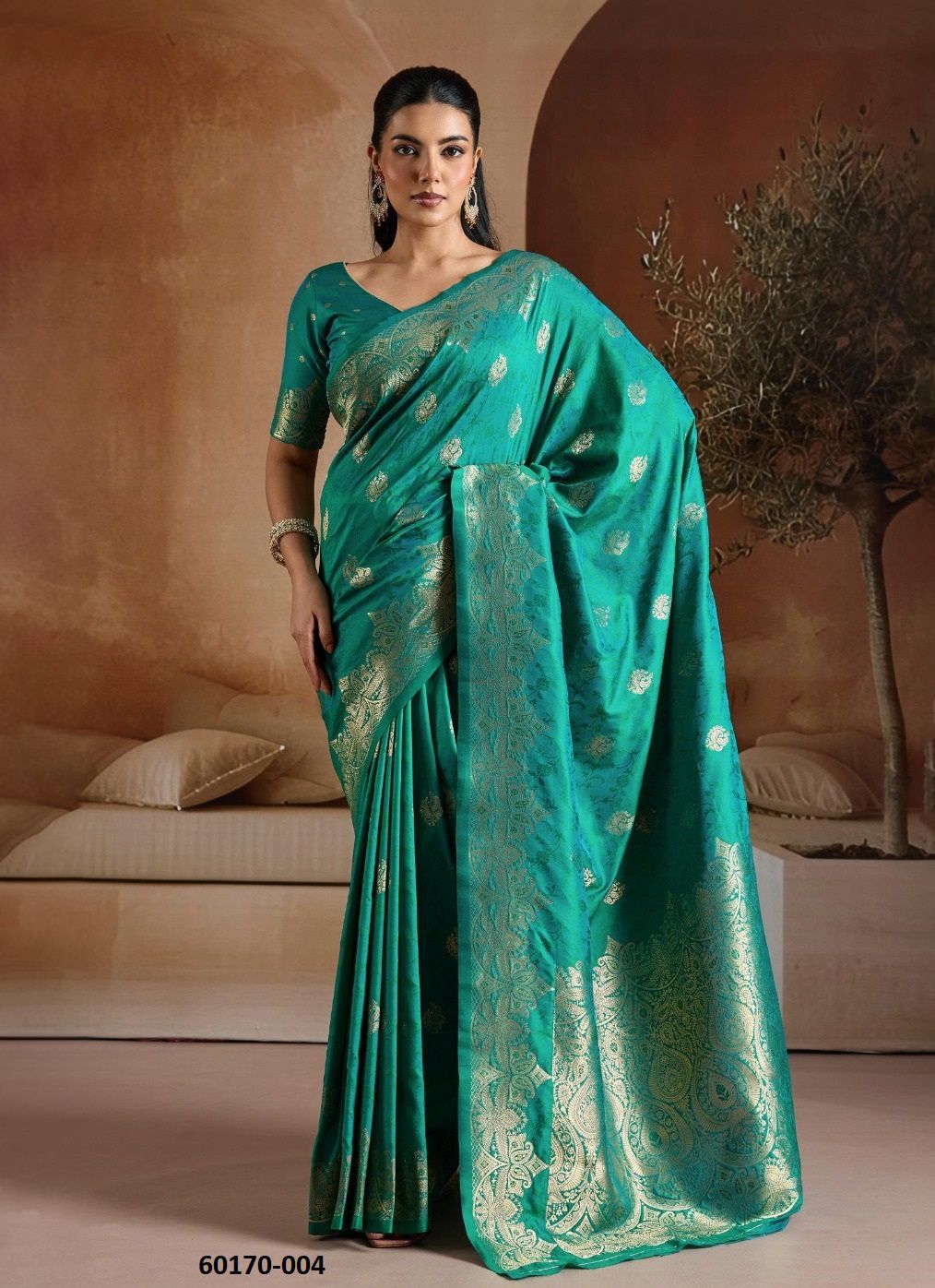 KARNAL CUTWORK - Catalog # 60170 (Set of 6 Sarees) by Brand RAJTEX FABRICS