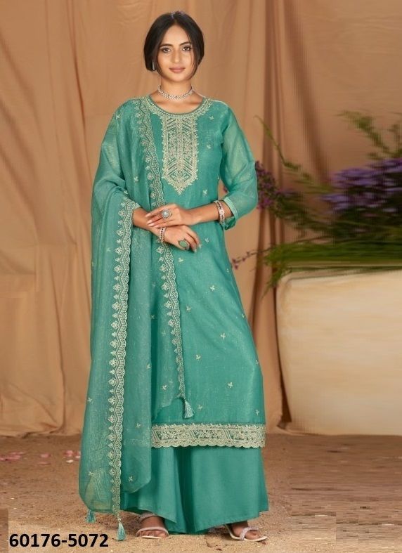 ENOCH - Catalog # 60176 (Set of 4 Semi-Stitched / Un-Stitched Suits) by Brand FOUR DOTS