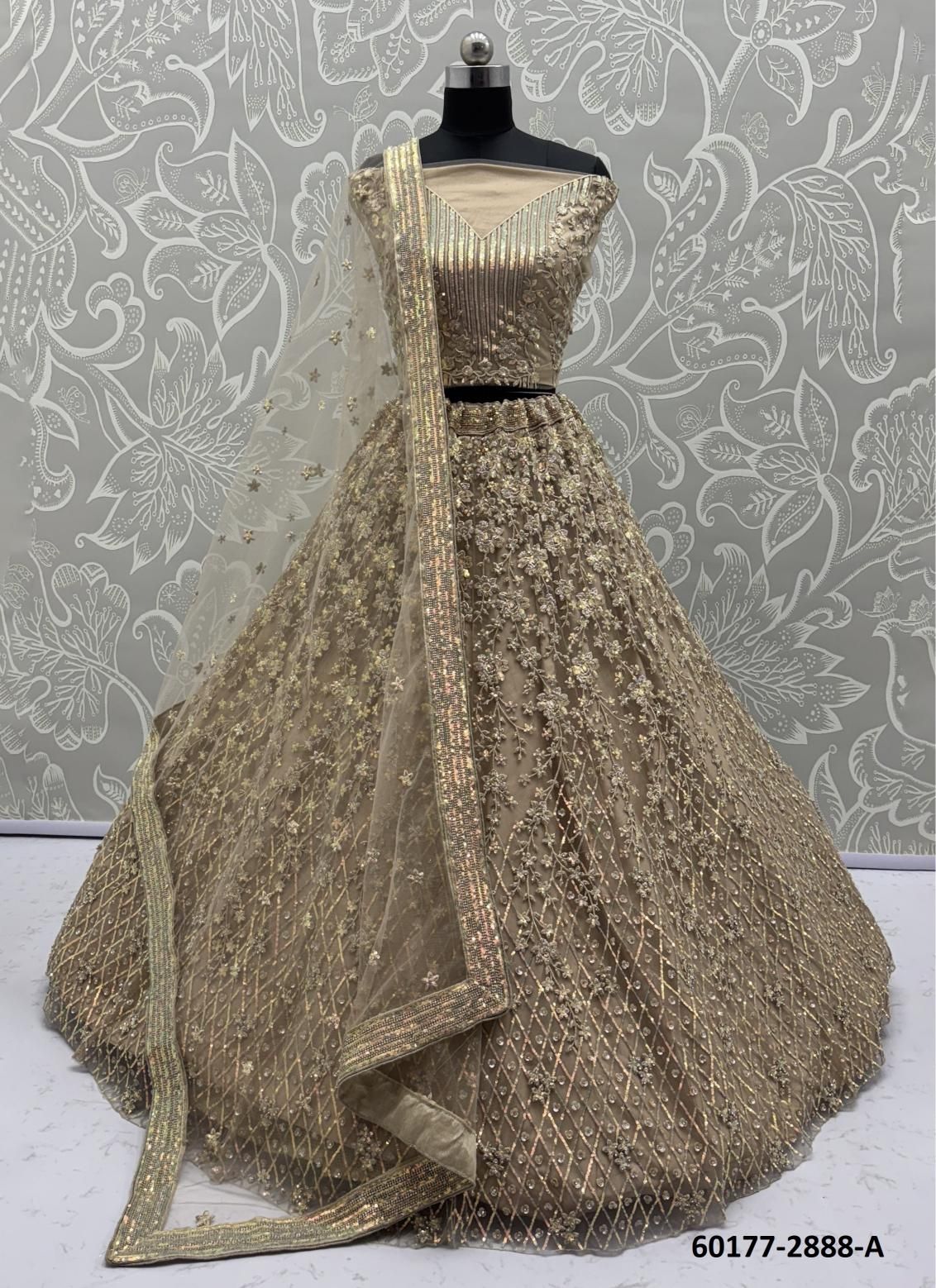 SERIES 2886 - Catalog # 60177 (Set of 22 Semi-Stitched Lehengas) by Brand JAGRAASA