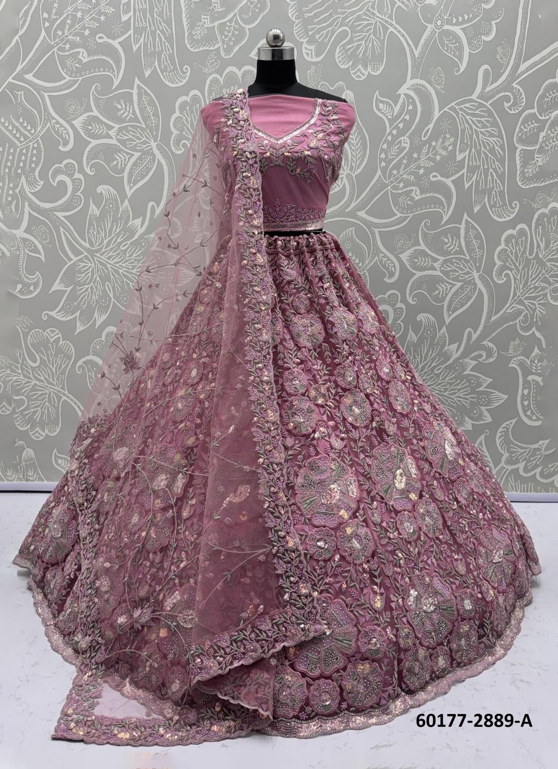 SERIES 2886 - Catalog # 60177 (Set of 22 Semi-Stitched Lehengas) by Brand JAGRAASA
