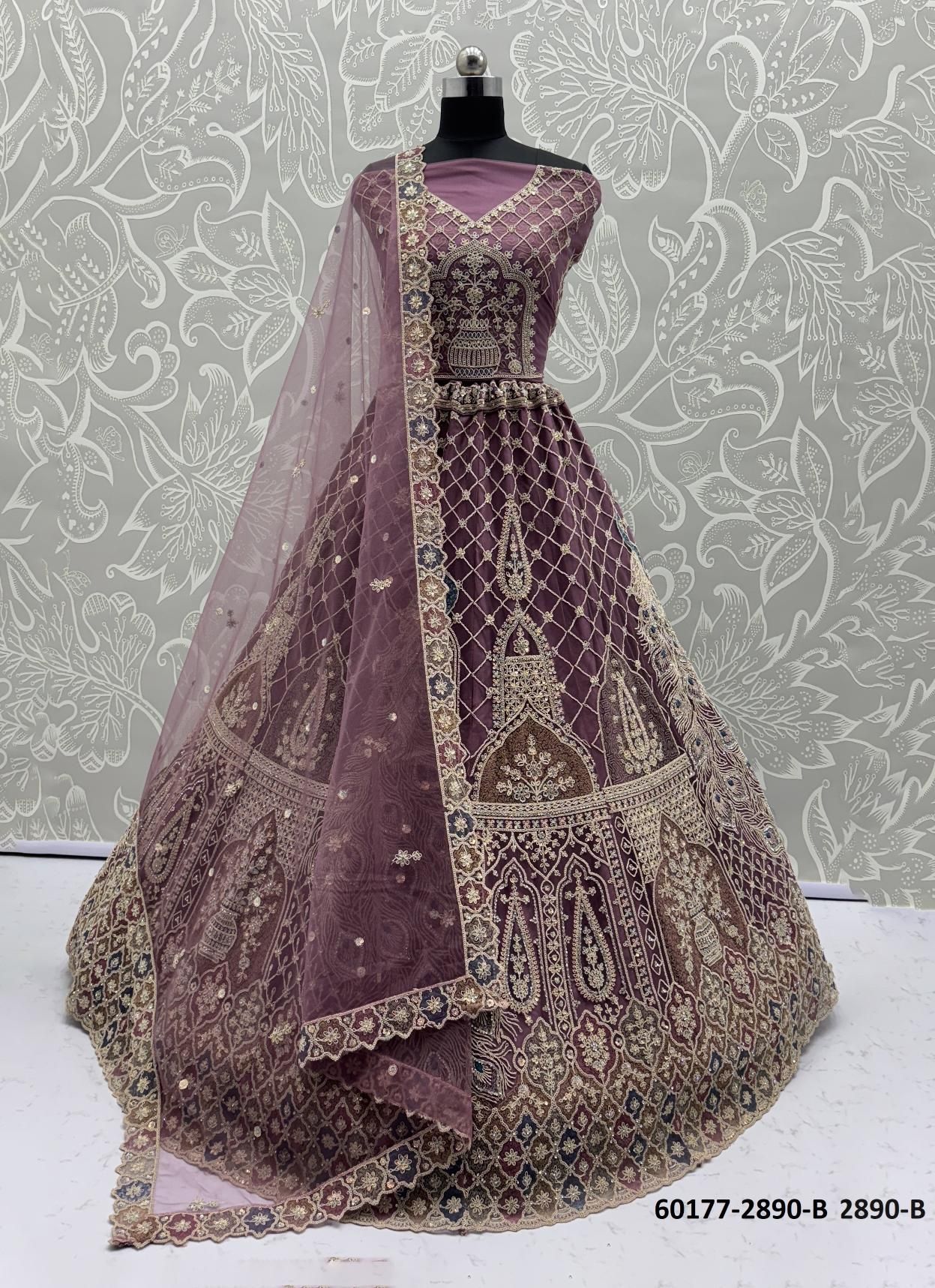 SERIES 2886 - Catalog # 60177 (Set of 22 Semi-Stitched Lehengas) by Brand JAGRAASA