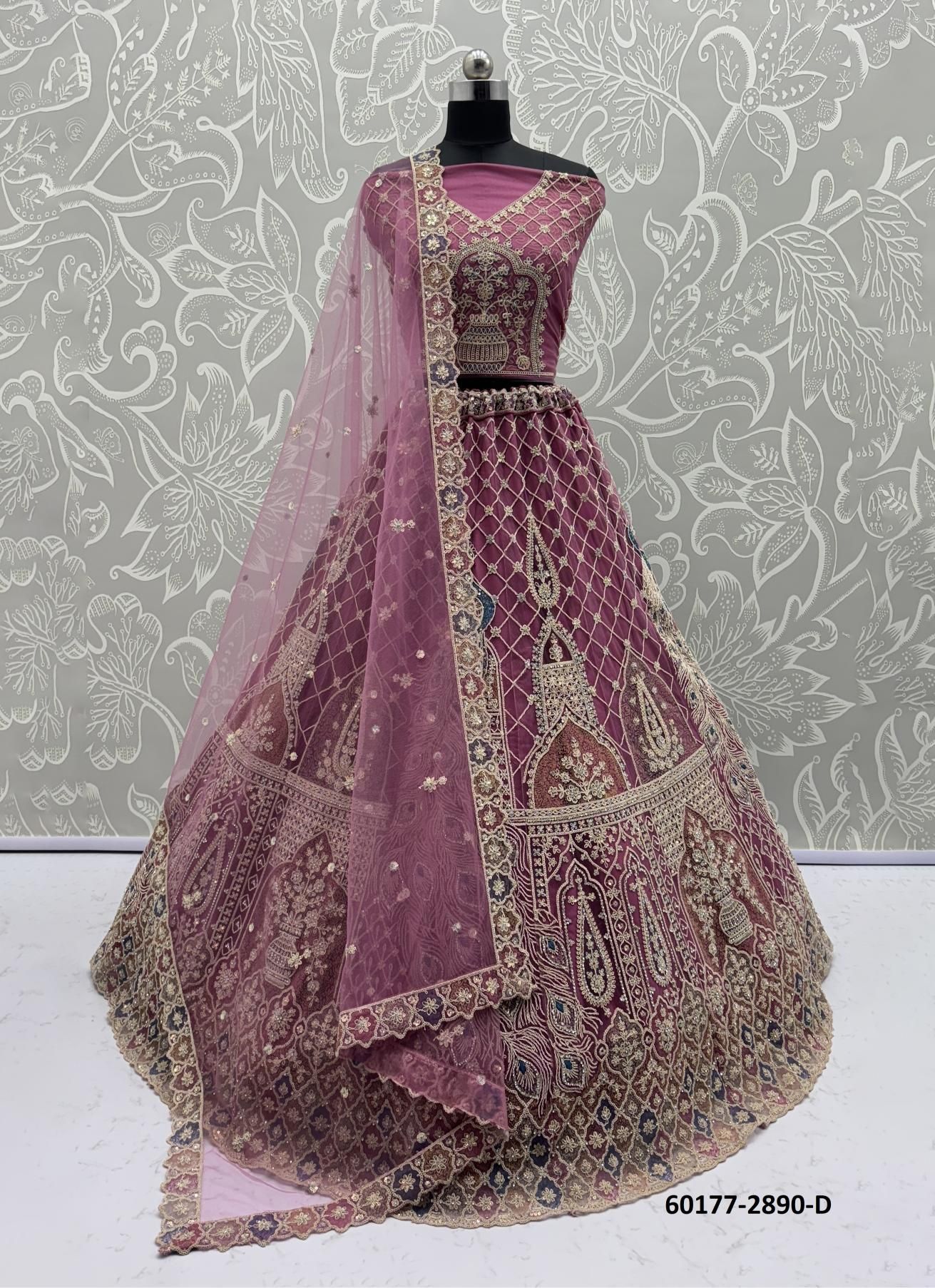 SERIES 2886 - Catalog # 60177 (Set of 22 Semi-Stitched Lehengas) by Brand JAGRAASA