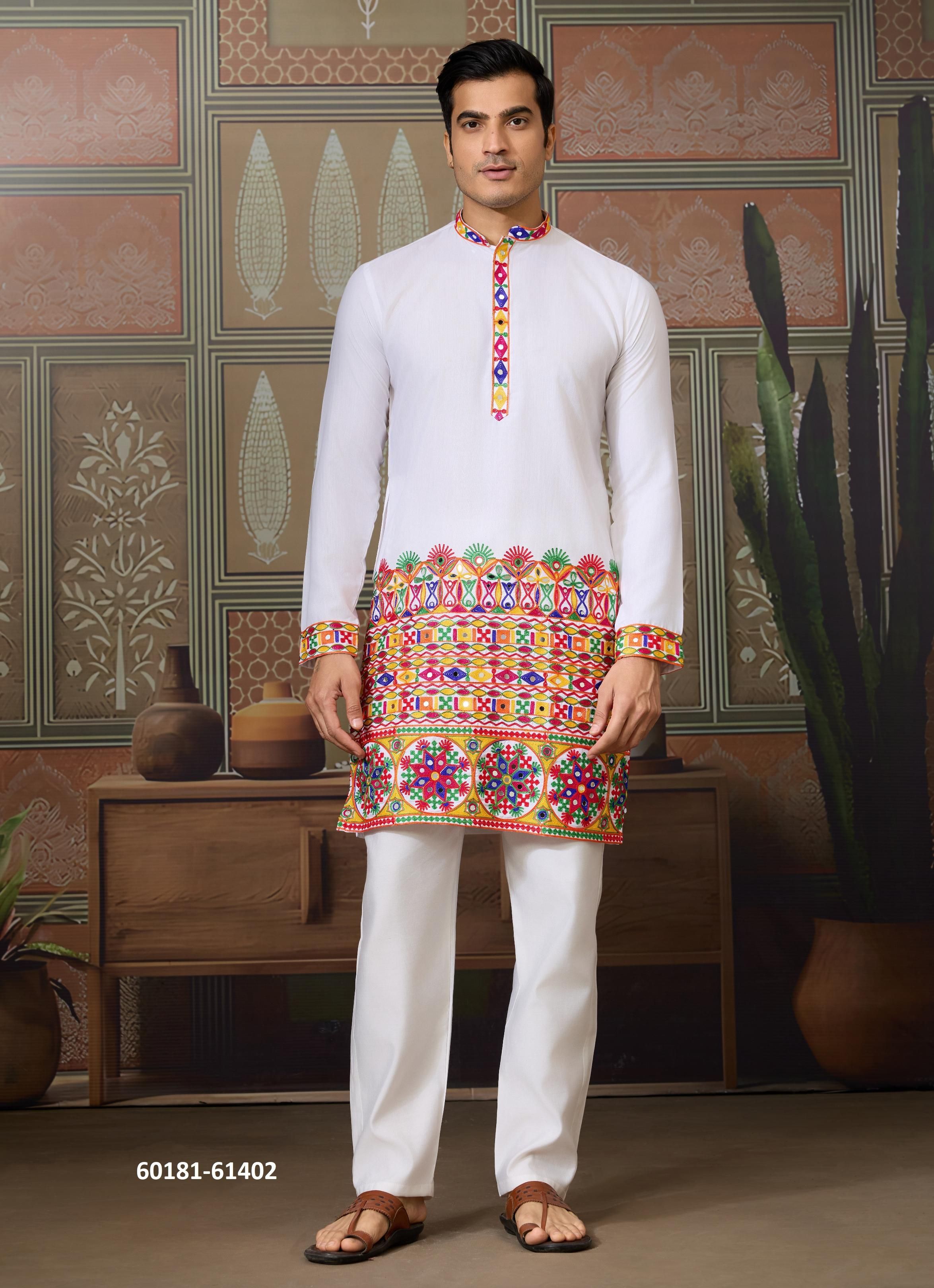 RAJWADI RAAS 3 - Catalog # 60181 (Set of 6 Men's Ethnic Wear) by Brand JAGRAASA