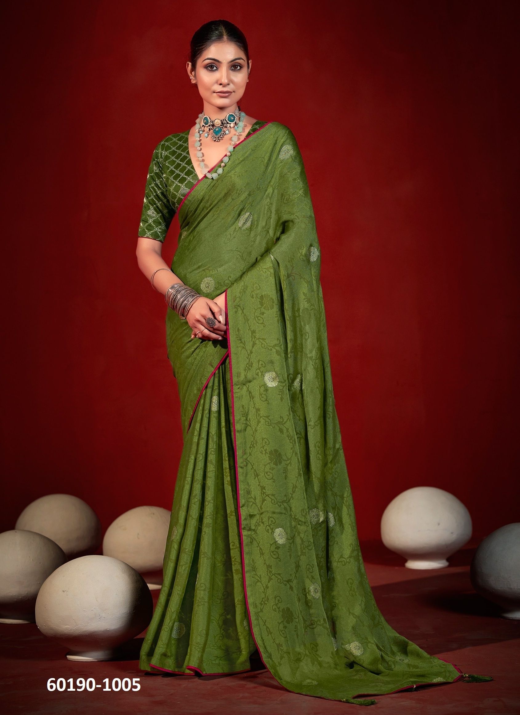 EKANI - Catalog # 60190 (Set of 6 Sarees) by Brand SHUBH SHREE CREATIONS EKANI - Catalog # 60190 (Set of 6 Sarees) by Brand SHUBH SHREE CREATIONS