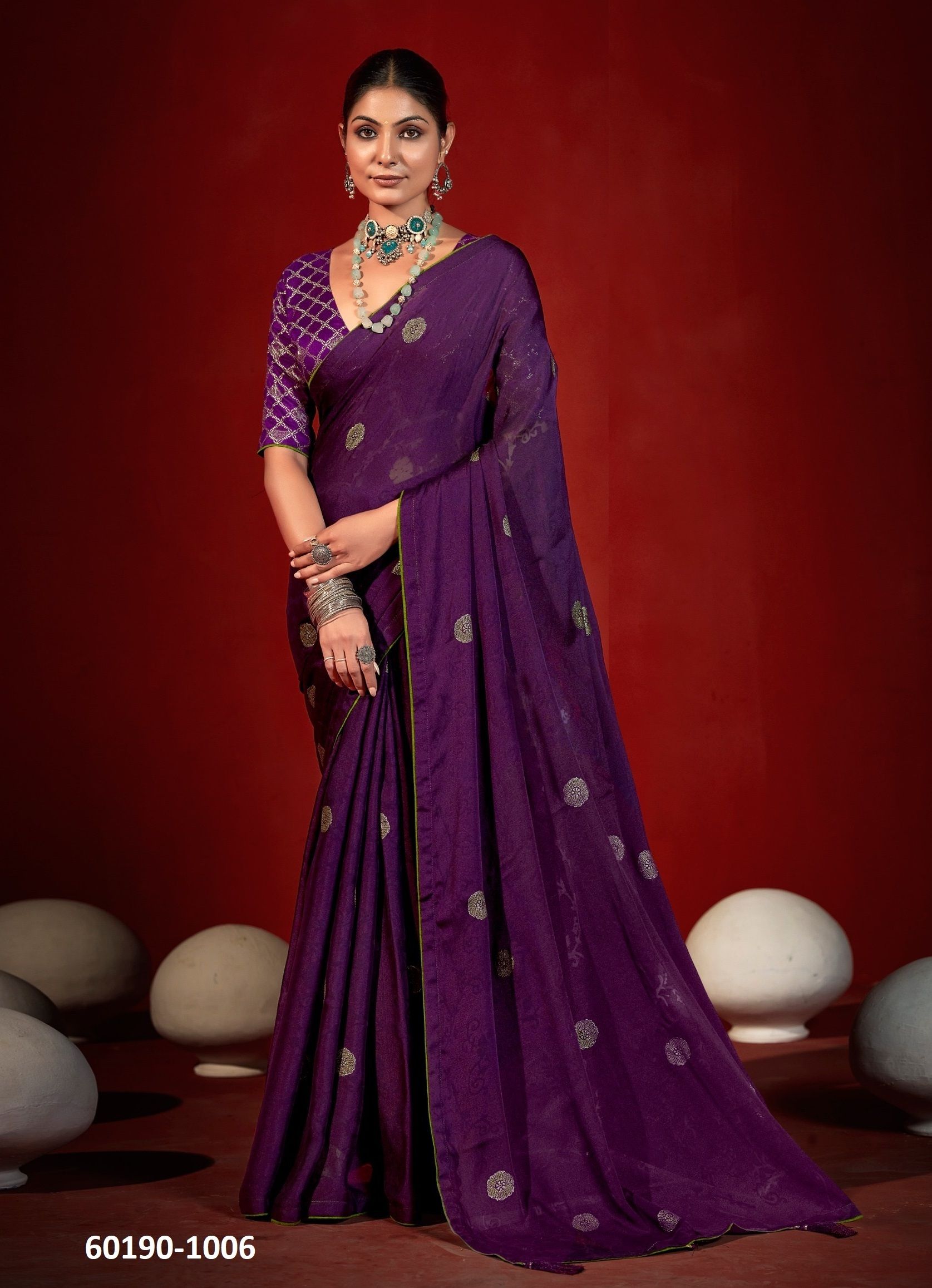 EKANI - Catalog # 60190 (Set of 6 Sarees) by Brand SHUBH SHREE CREATIONS EKANI - Catalog # 60190 (Set of 6 Sarees) by Brand SHUBH SHREE CREATIONS