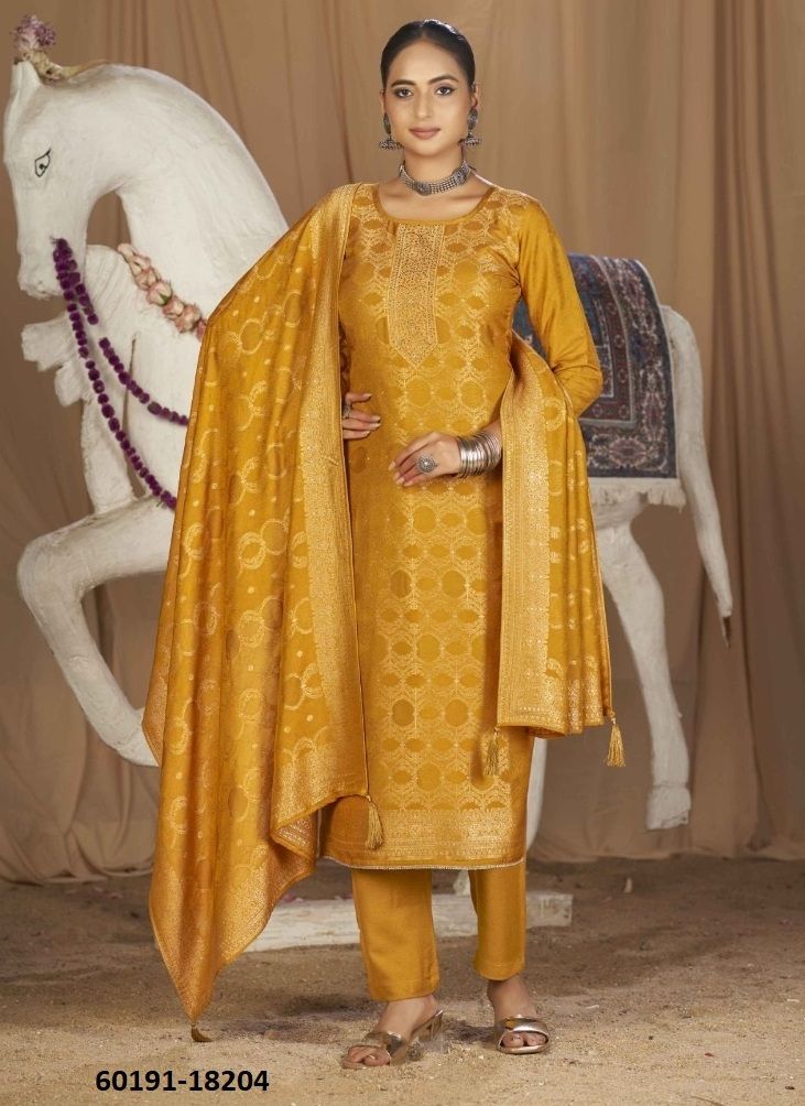 HANSHIKA 4 - Catalog # 60191 (Set of 6 Semi-Stitched / Un-Stitched Suits) by Brand KALARANG