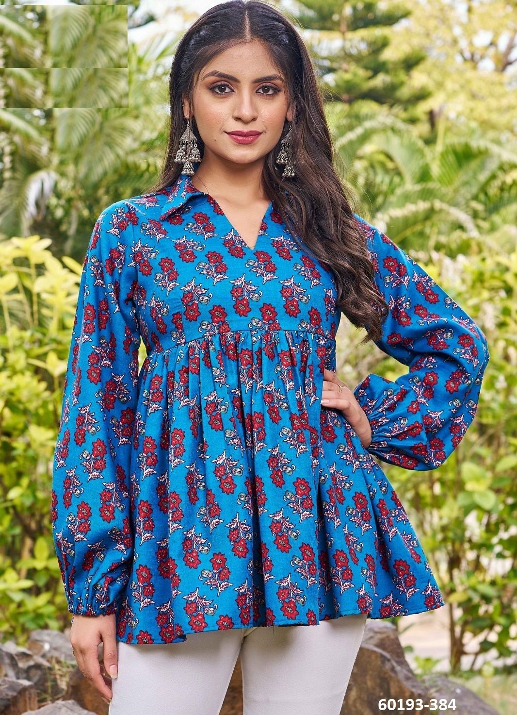 LANVAYASHRI - Catalog # 60193 (Set of 5 Readymade Women's Kurtis / Tops) by Brand DESI MUSE LANVAYASHRI - Catalog # 60193 (Set of 5 Readymade Women's Kurtis / Tops) by Brand DESI MUSE
