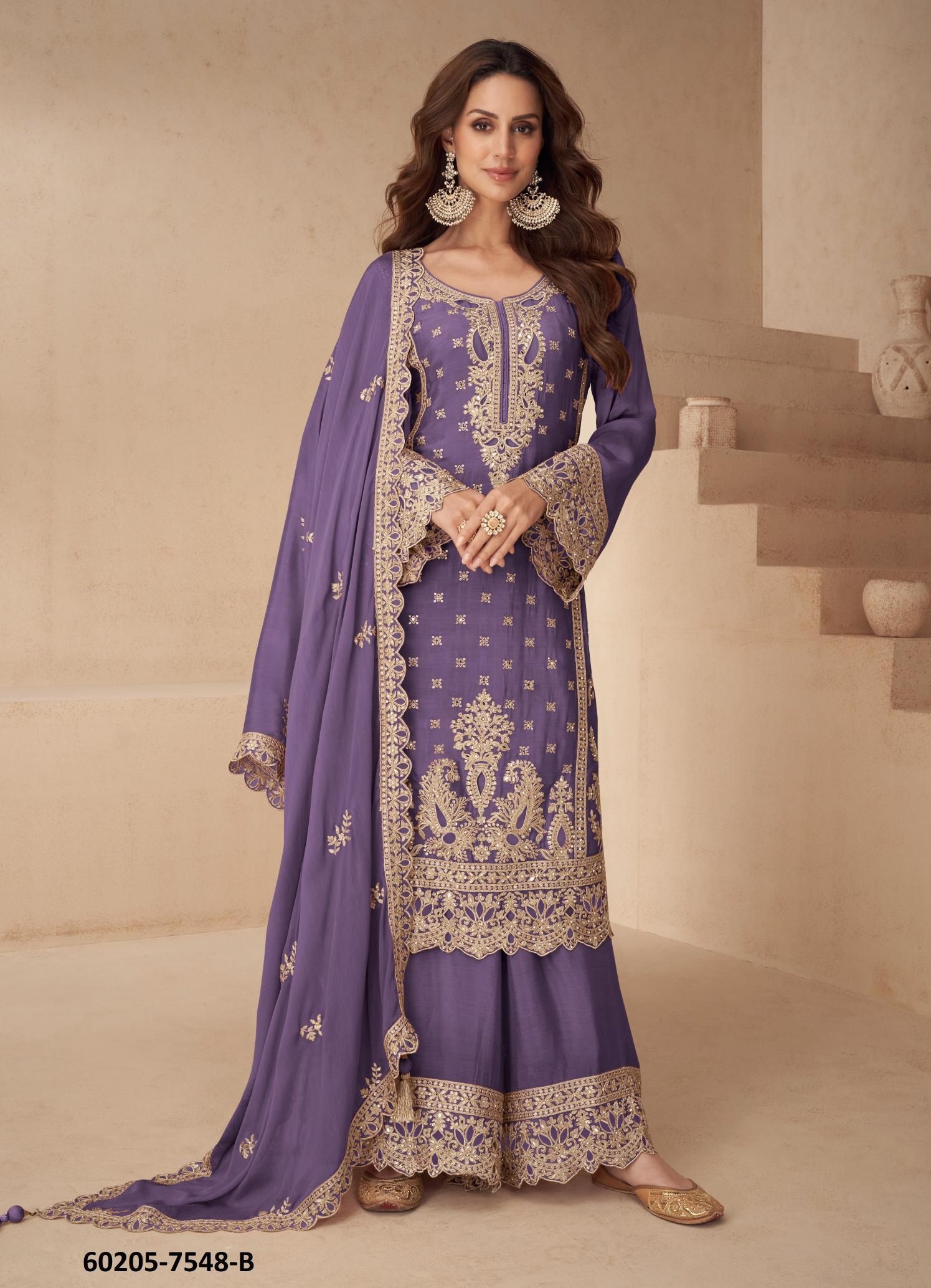 LOTUS - Catalog # 60205 (Set of 3 Readymade Salwar Suits) by Brand GULKAYRA DESIGNER