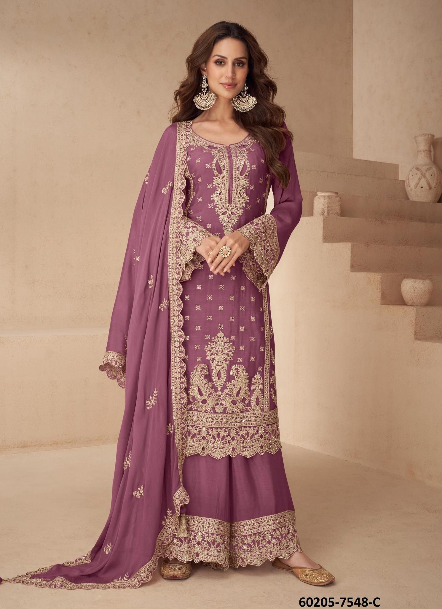 LOTUS - Catalog # 60205 (Set of 3 Readymade Salwar Suits) by Brand GULKAYRA DESIGNER