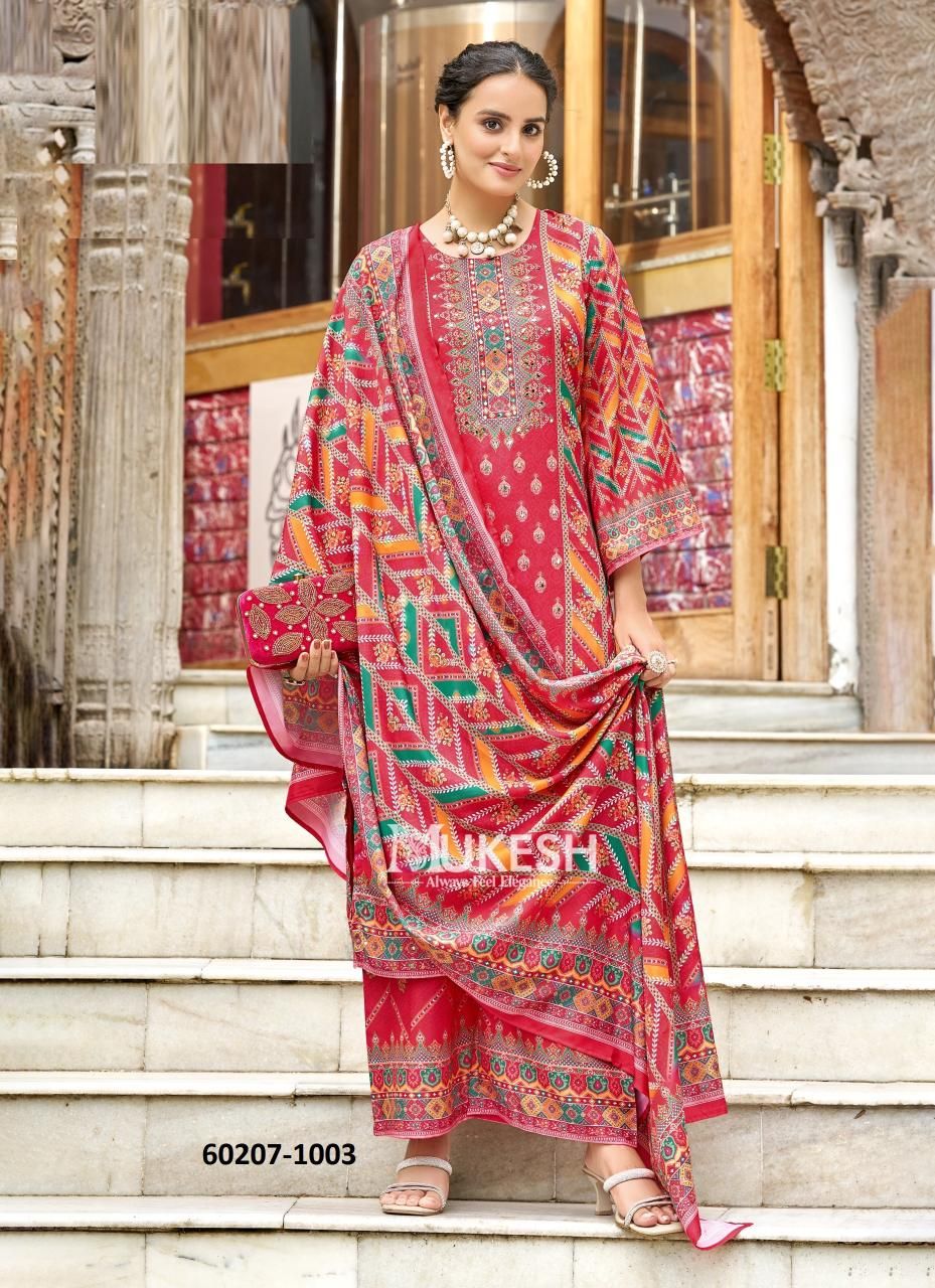 TANAYA - Catalog # 60207 (Set of 6 Readymade Salwar Suits) by Brand MUKESH