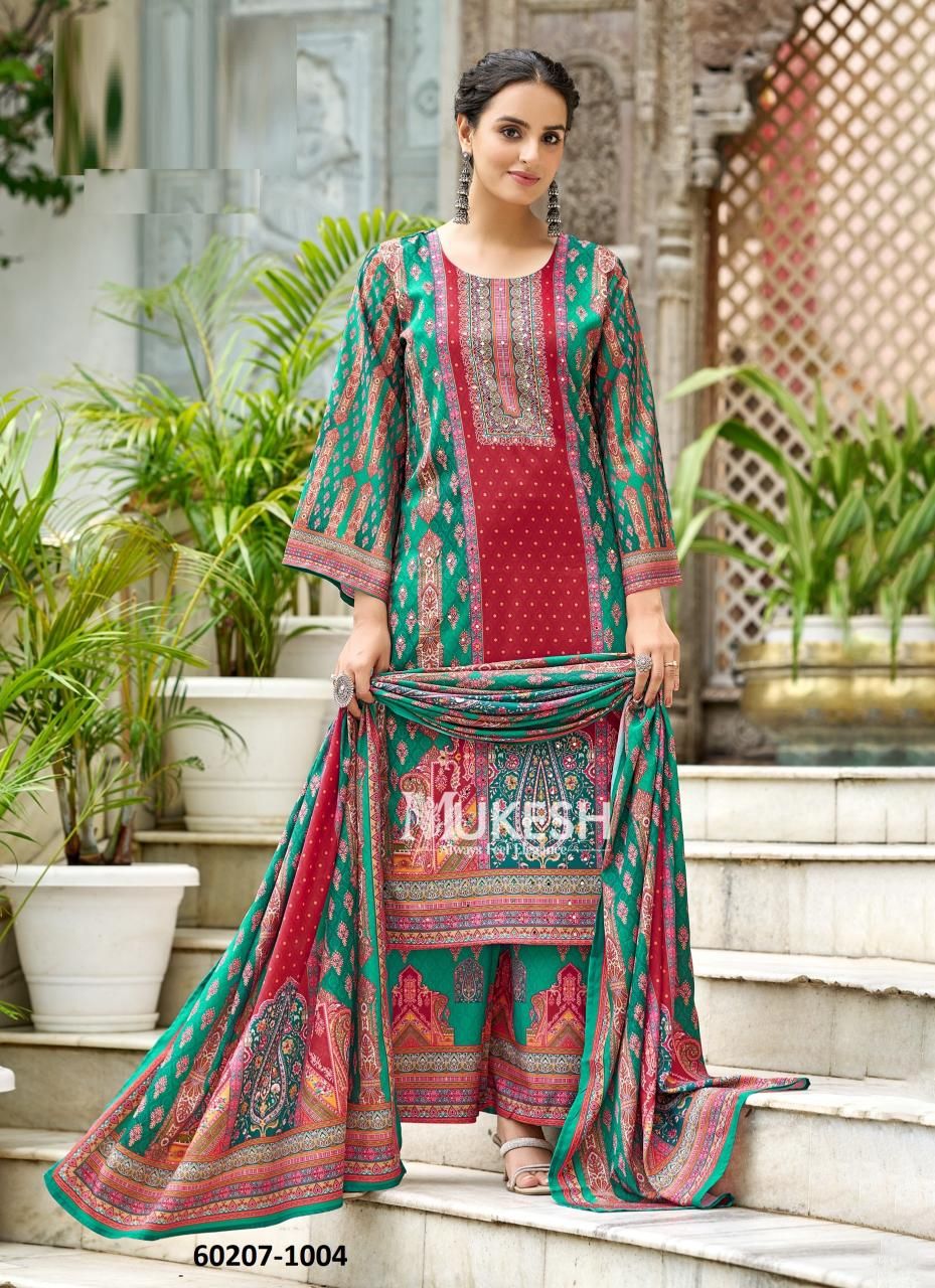 TANAYA - Catalog # 60207 (Set of 6 Readymade Salwar Suits) by Brand MUKESH