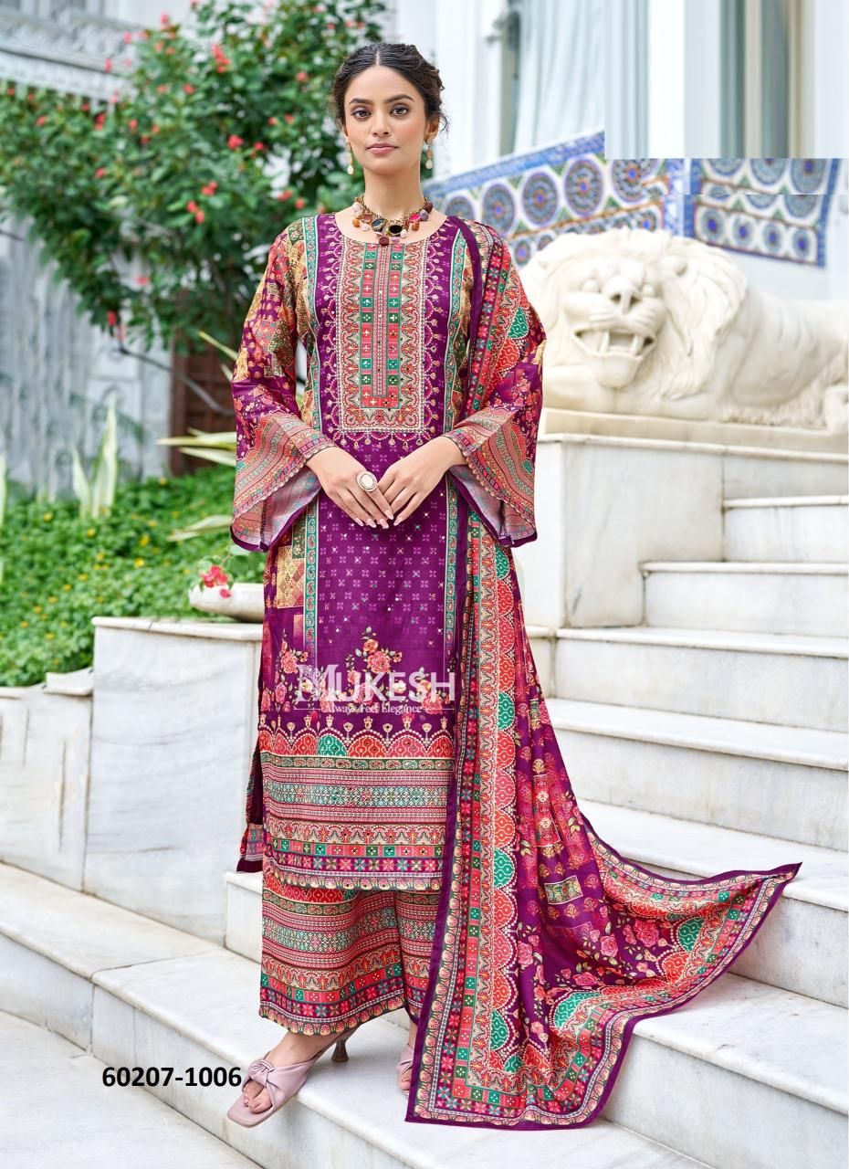 TANAYA - Catalog # 60207 (Set of 6 Readymade Salwar Suits) by Brand MUKESH