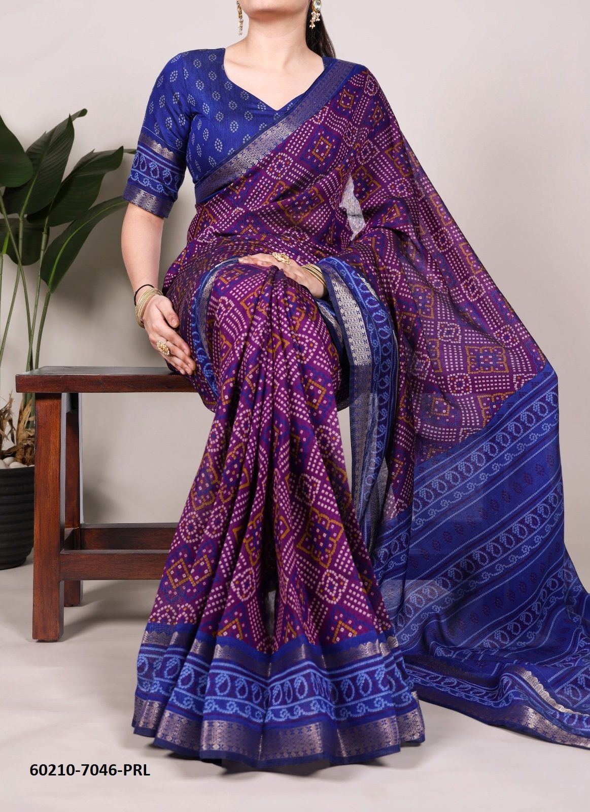 BANDHANI SERIES 7046 - Catalog # 60210 (Set of 4 Sarees) by Brand JAGRAASA