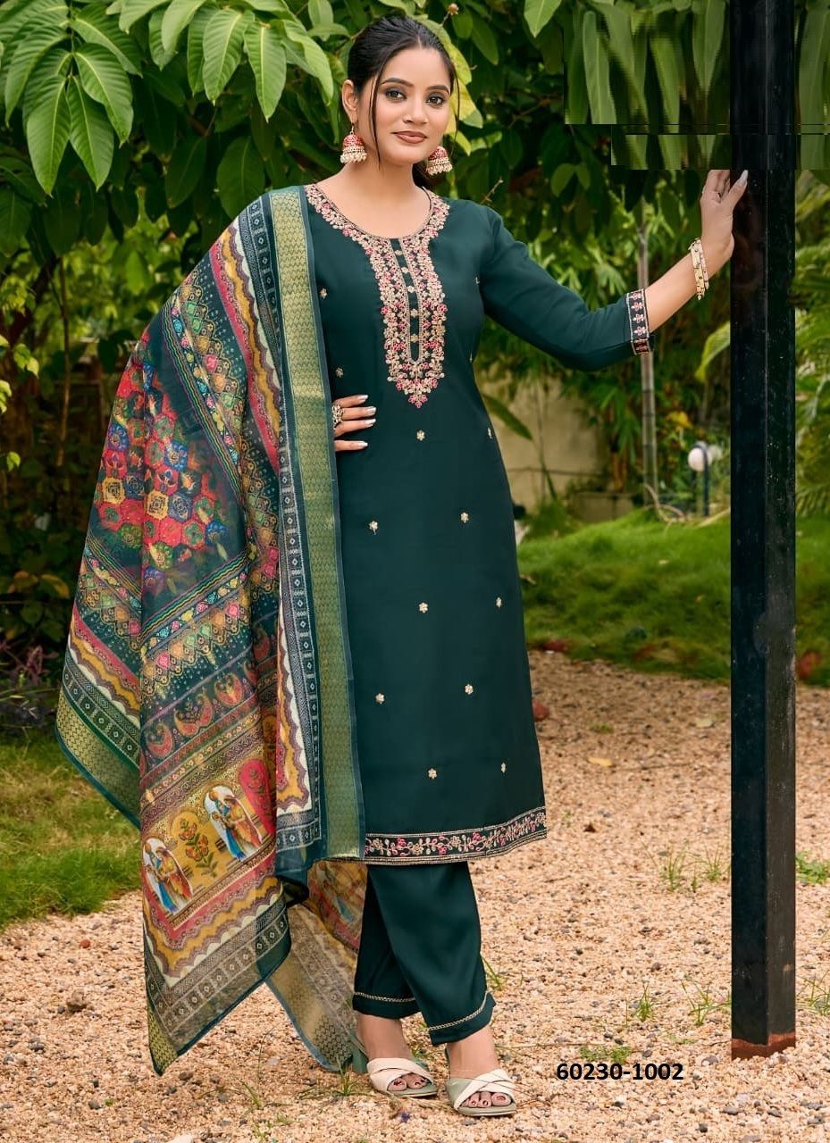 PIHU - Catalog # 60230 (Set of 6 Readymade Salwar Suits) by Brand OSSM