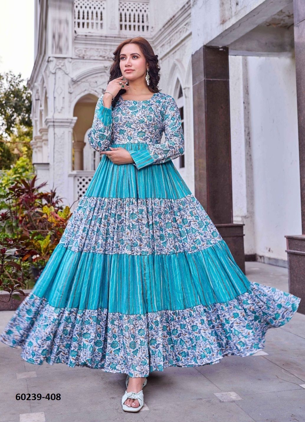 HIRANYASRI - Catalog # 60239 (Set of 4 Readymade Women's Kurtis / Tops) by Brand DESI MUSE HIRANYASRI - Catalog # 60239 (Set of 4 Readymade Women's Kurtis / Tops) by Brand DESI MUSE