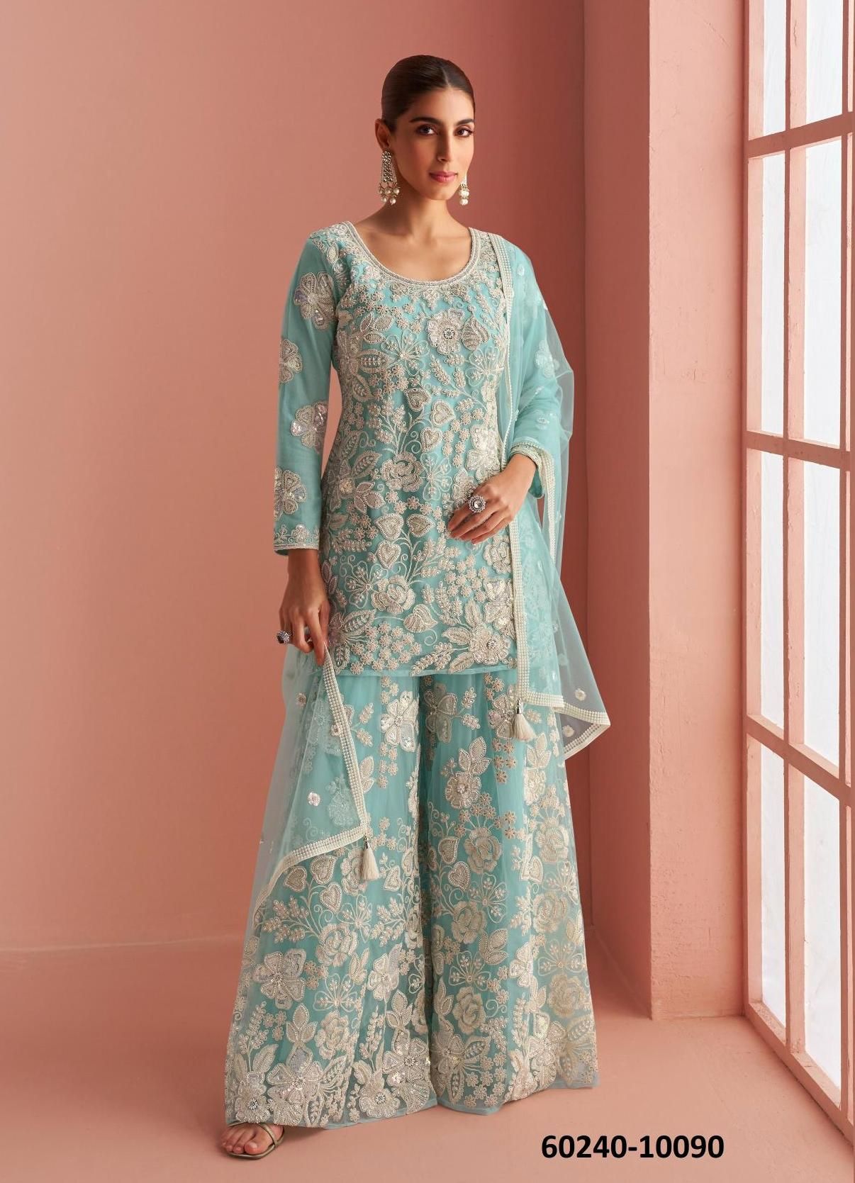 VERONA - Catalog # 60240 (Set of 3 Readymade Salwar Suits) by Brand SAYURI DESIGNER