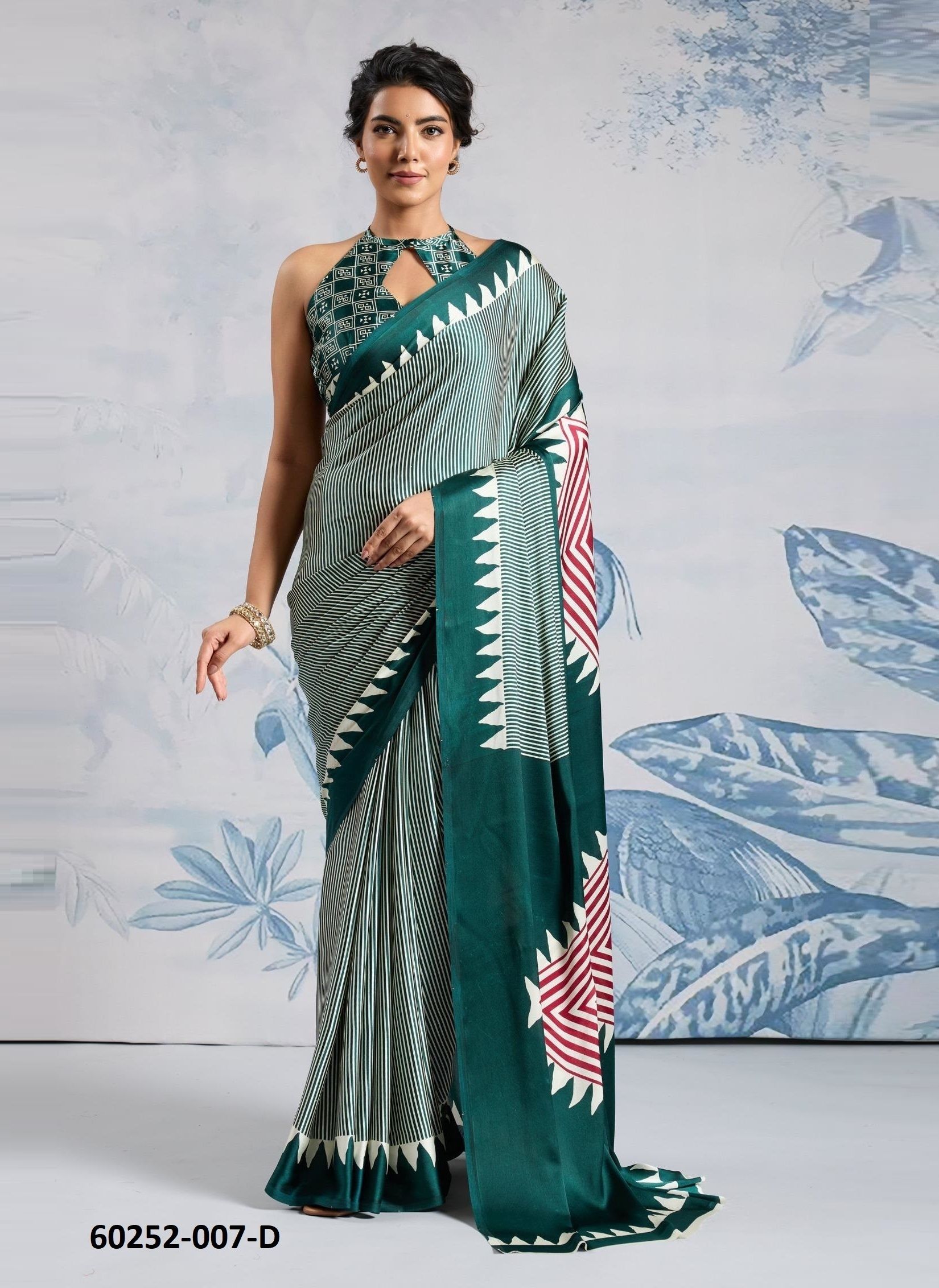 PURE AJRAKH PRINT 7 - Catalog # 60252 (Set of 6 Sarees) MADE IN INDIA BY RAJTEX FABRICS
